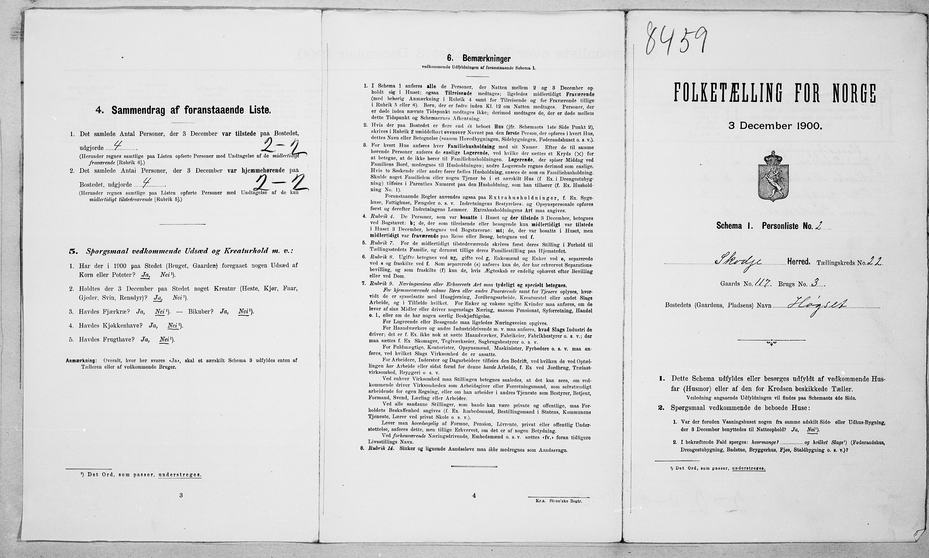 SAT, 1900 census for Skodje, 1900, p. 1007