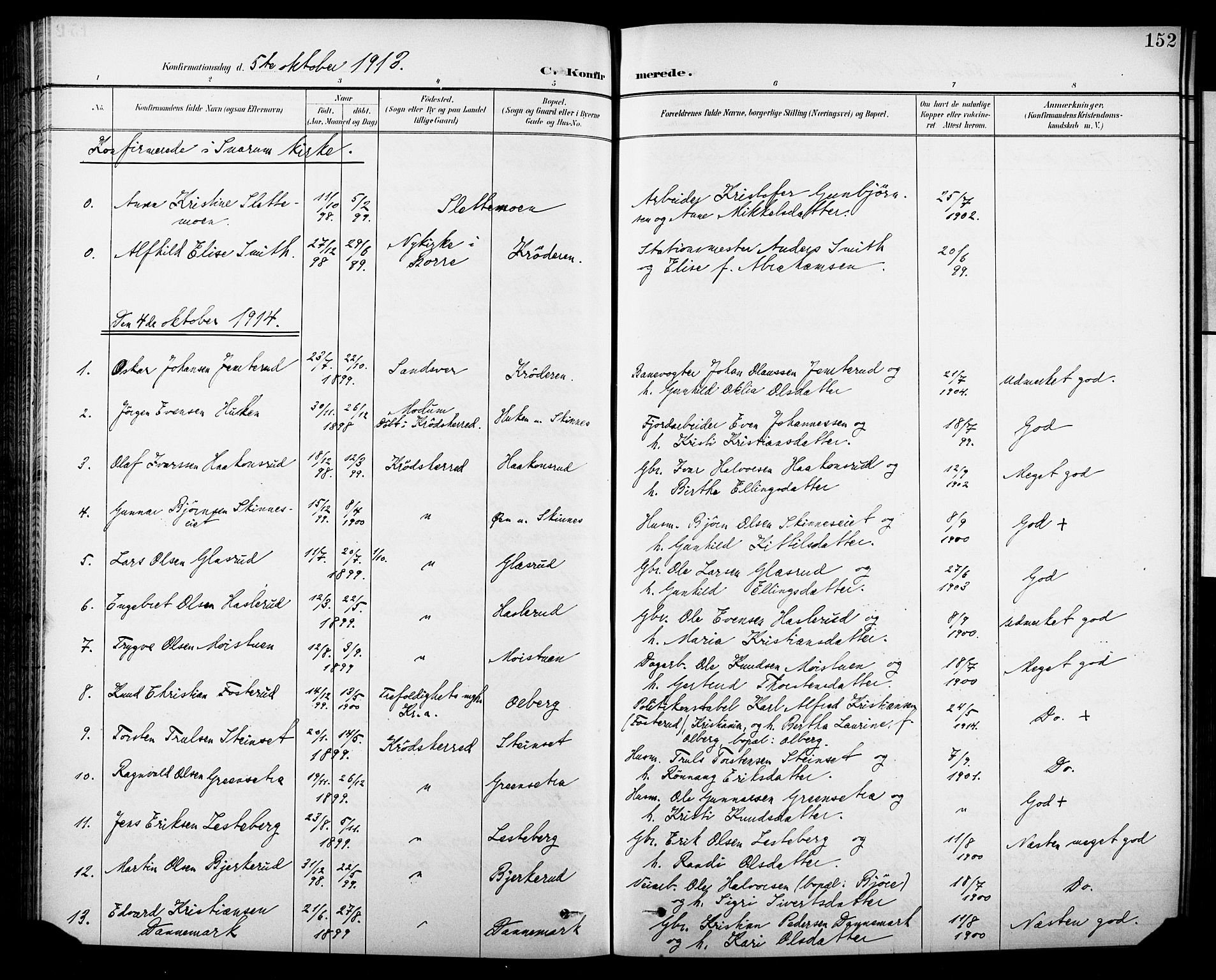 Krødsherad kirkebøker, AV/SAKO-A-19/G/Ga/L0002: Parish register (copy) no. 2, 1894-1918, p. 152