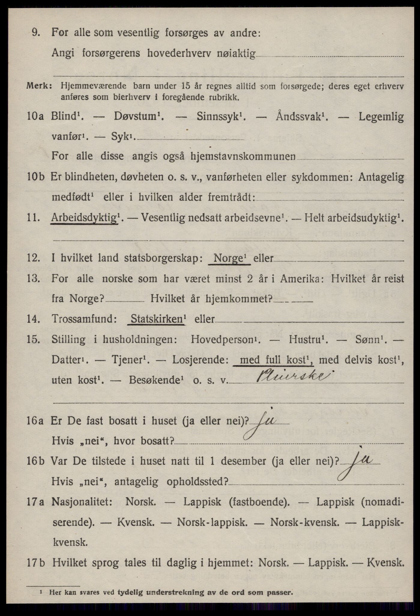SAT, 1920 census for Strinda, 1920, p. 4895