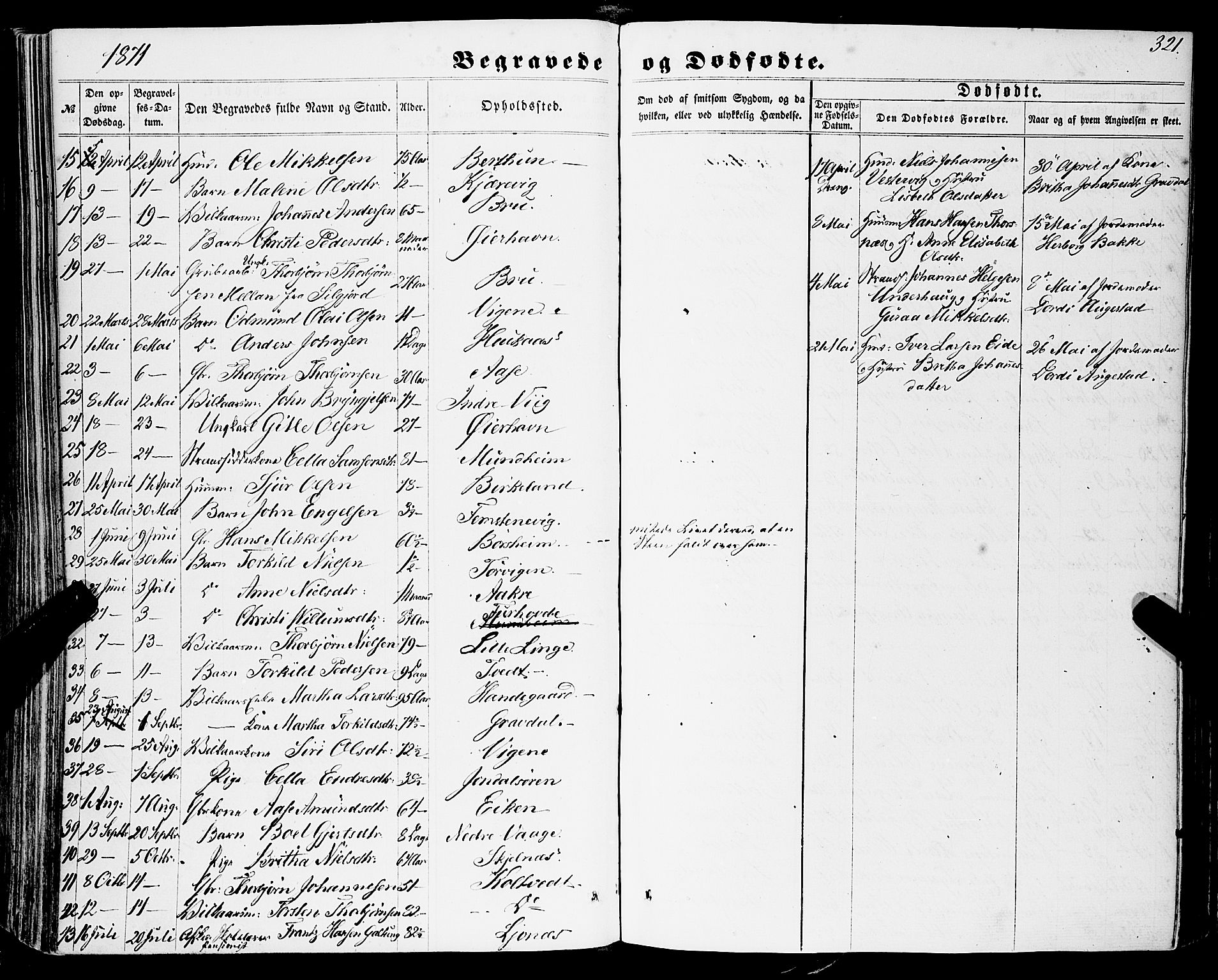 Strandebarm sokneprestembete, SAB/A-78401/H/Haa: Parish register (official) no. A 8, 1858-1872, p. 321