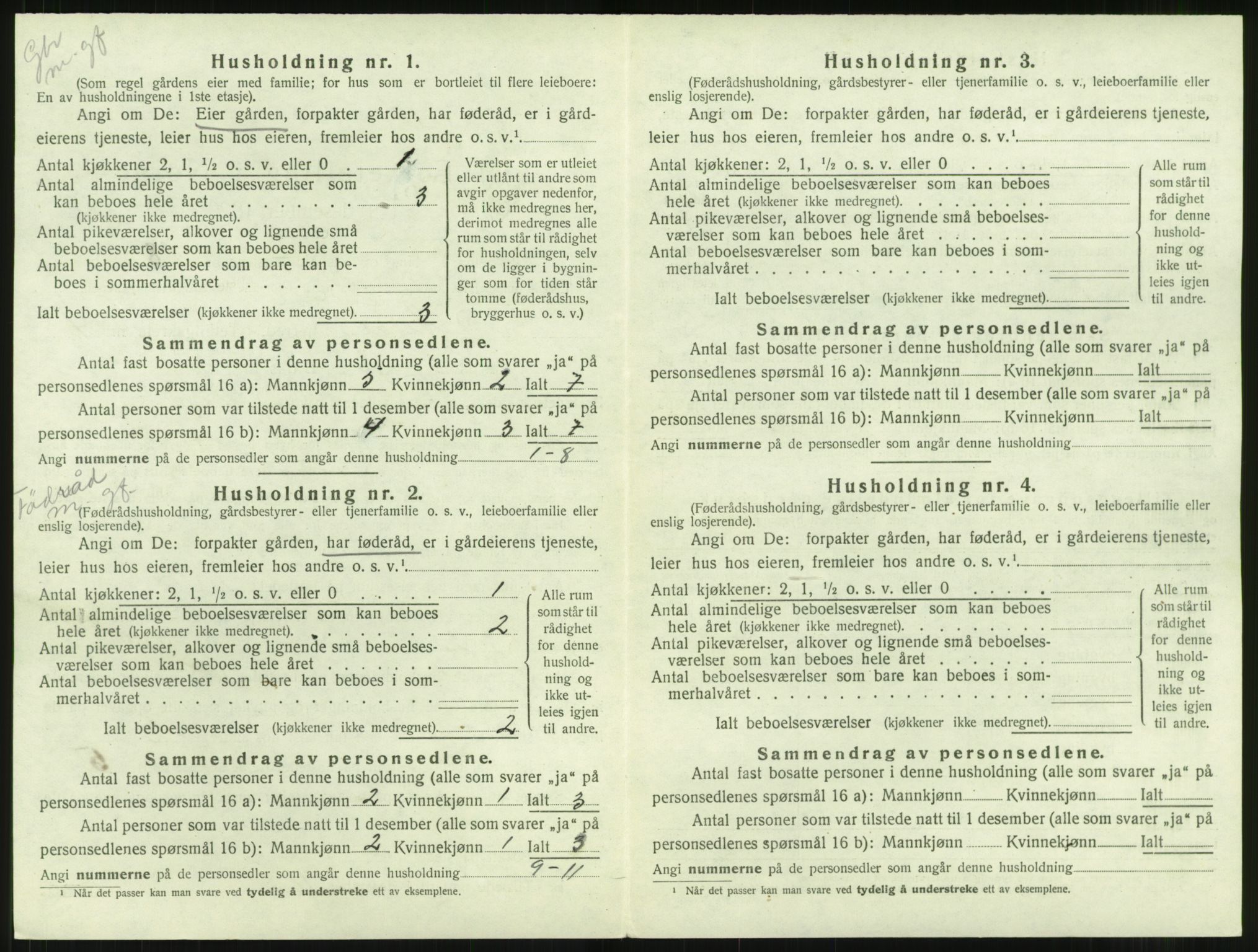 SAT, 1920 census for Aure, 1920, p. 257