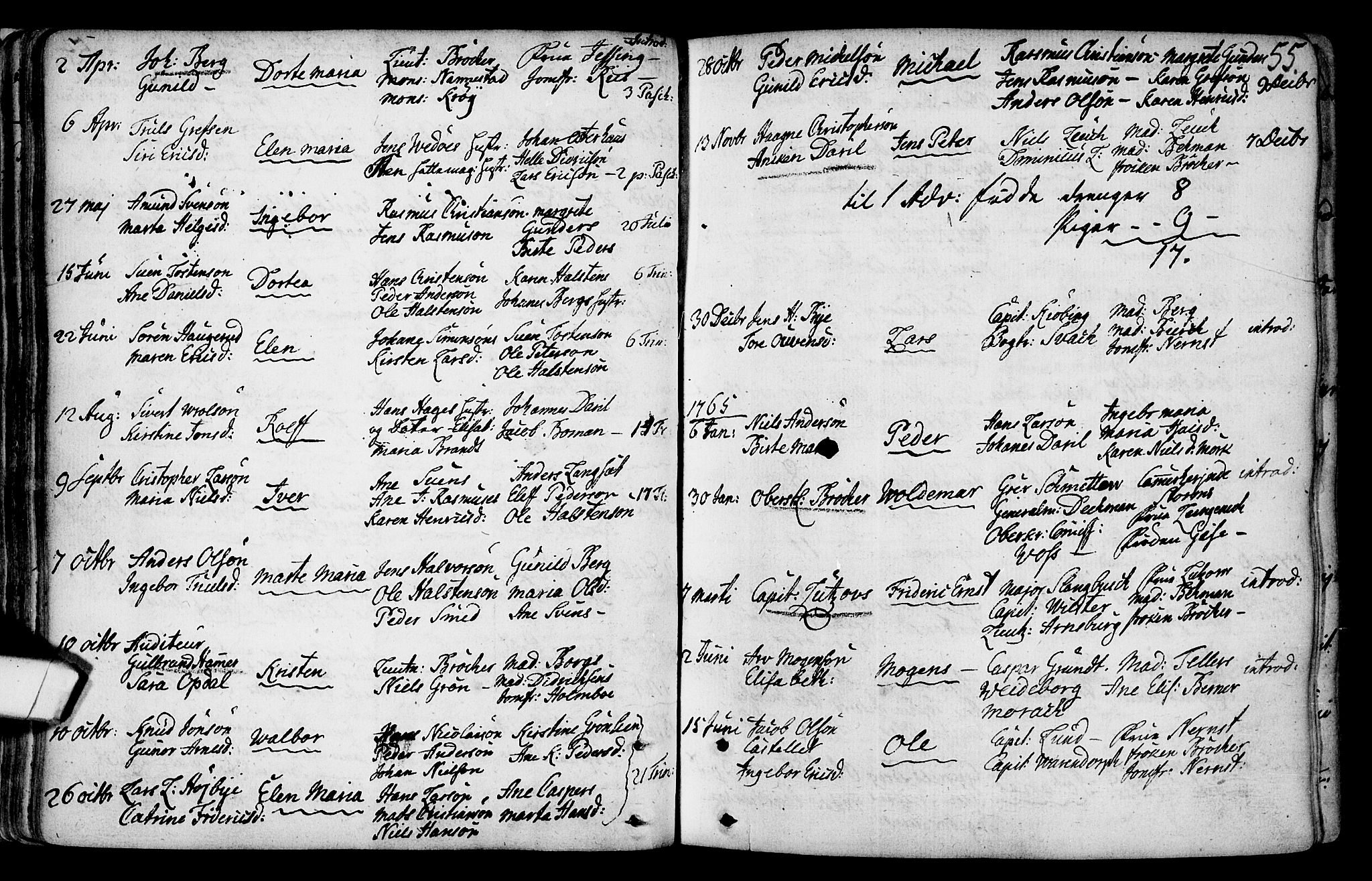 Gamlebyen prestekontor Kirkebøker, AV/SAO-A-10884/F/Fa/L0001: Parish register (official) no. 1, 1734-1818, p. 55