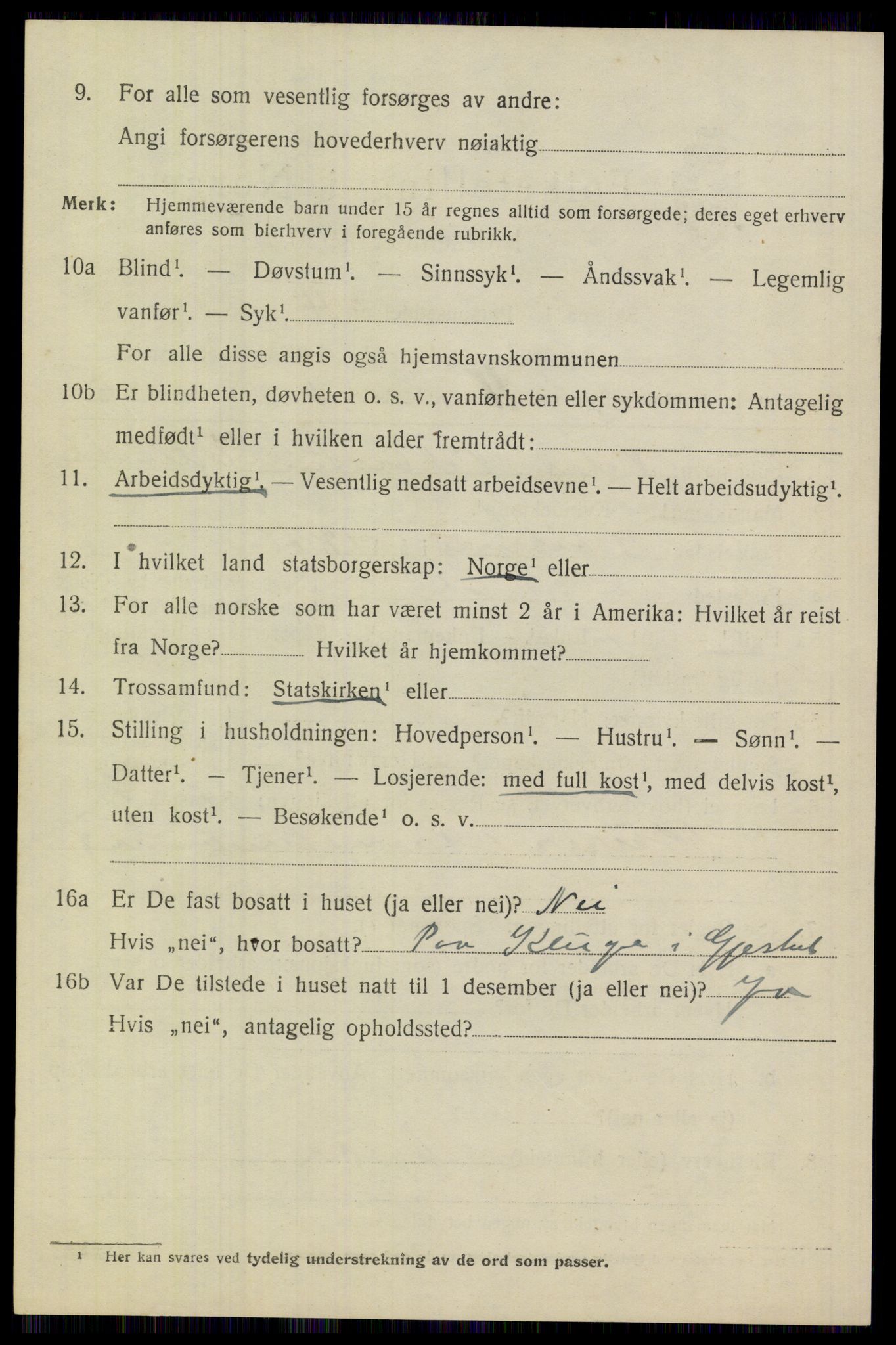 SAST, 1920 census for Gjesdal, 1920, p. 3571