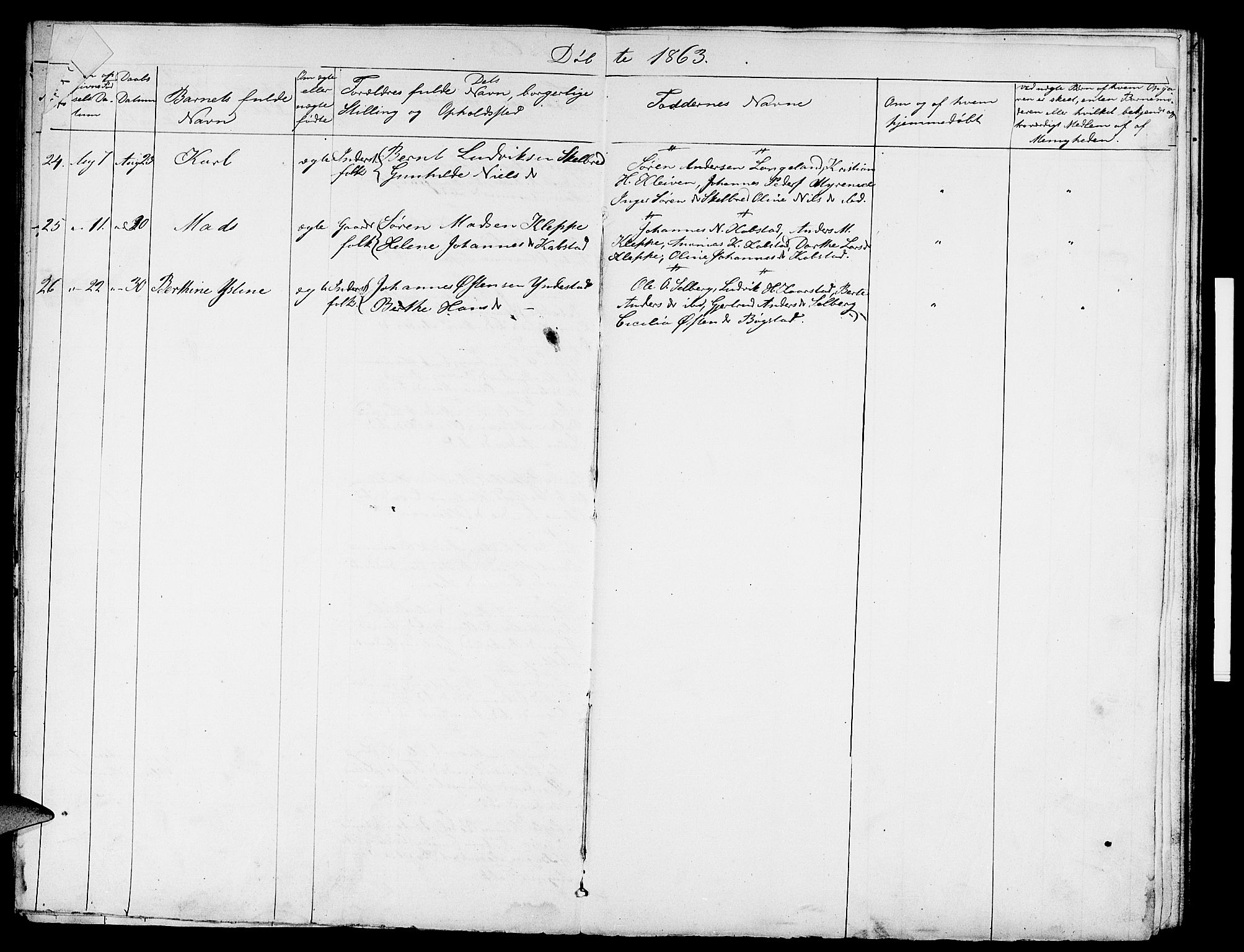 Gaular sokneprestembete, AV/SAB-A-80001/H/Hab: Parish register (copy) no. B 1, 1853-1863