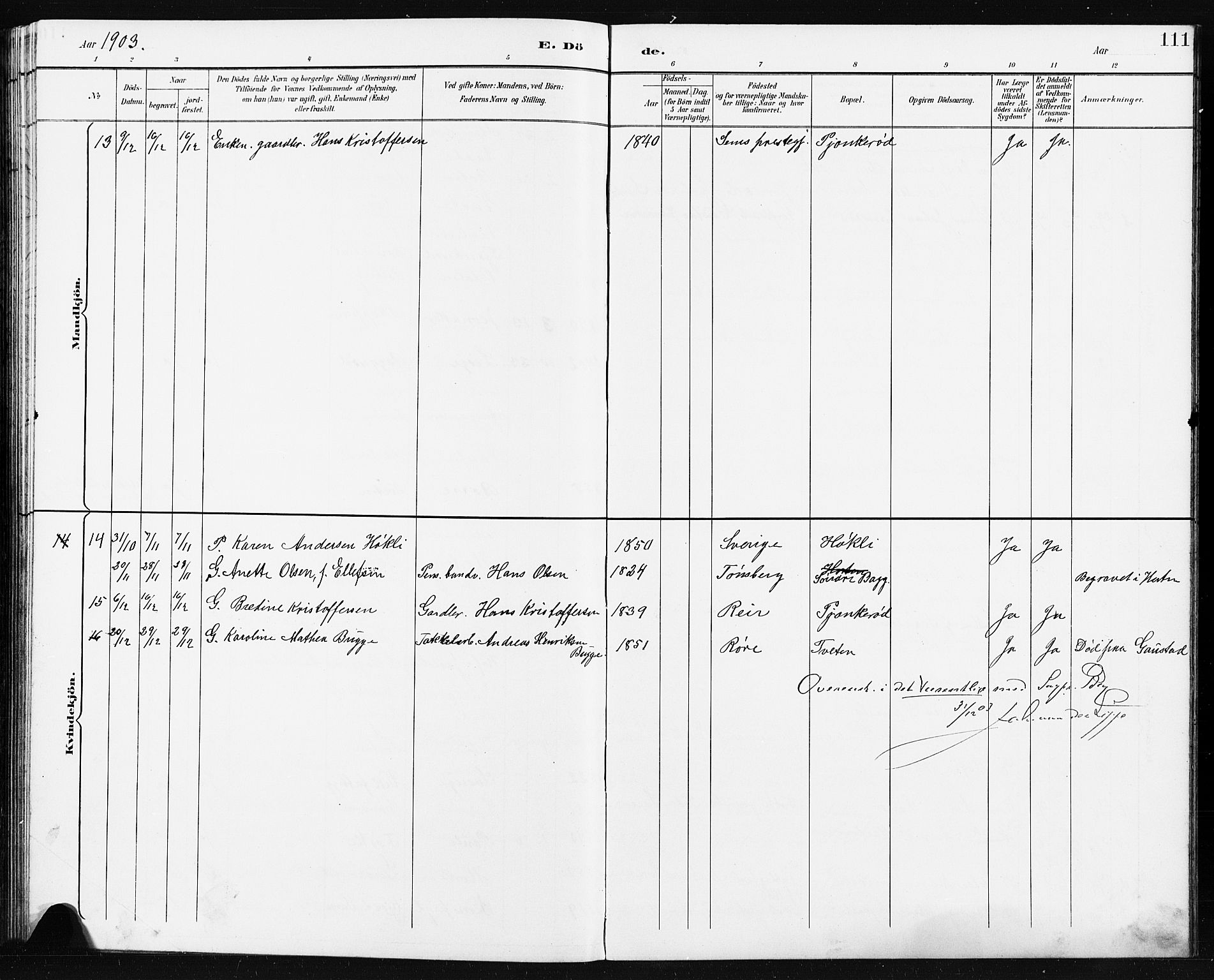 Borre kirkebøker, AV/SAKO-A-338/G/Ga/L0004: Parish register (copy) no. I 4, 1892-1913, p. 111