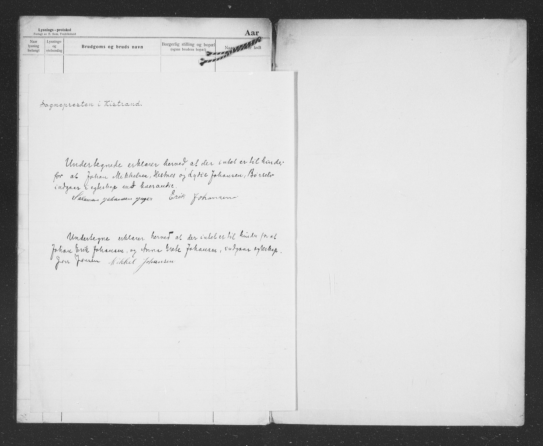 Kistrand/Porsanger sokneprestembete, SATØ/S-1351/I/Ic/L0030: Banns register no. 30, 1916-1918