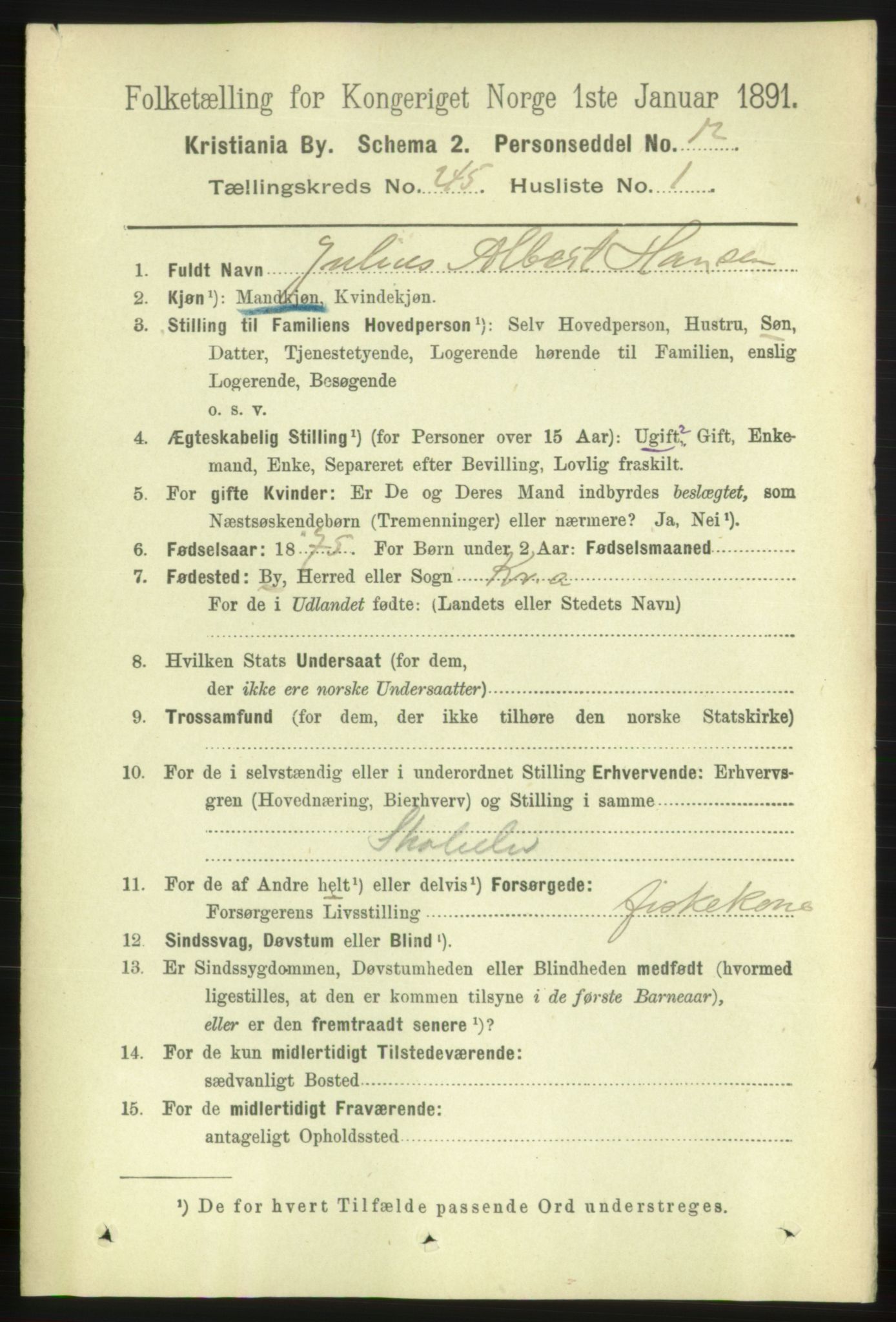 RA, 1891 census for 0301 Kristiania, 1891, p. 149146