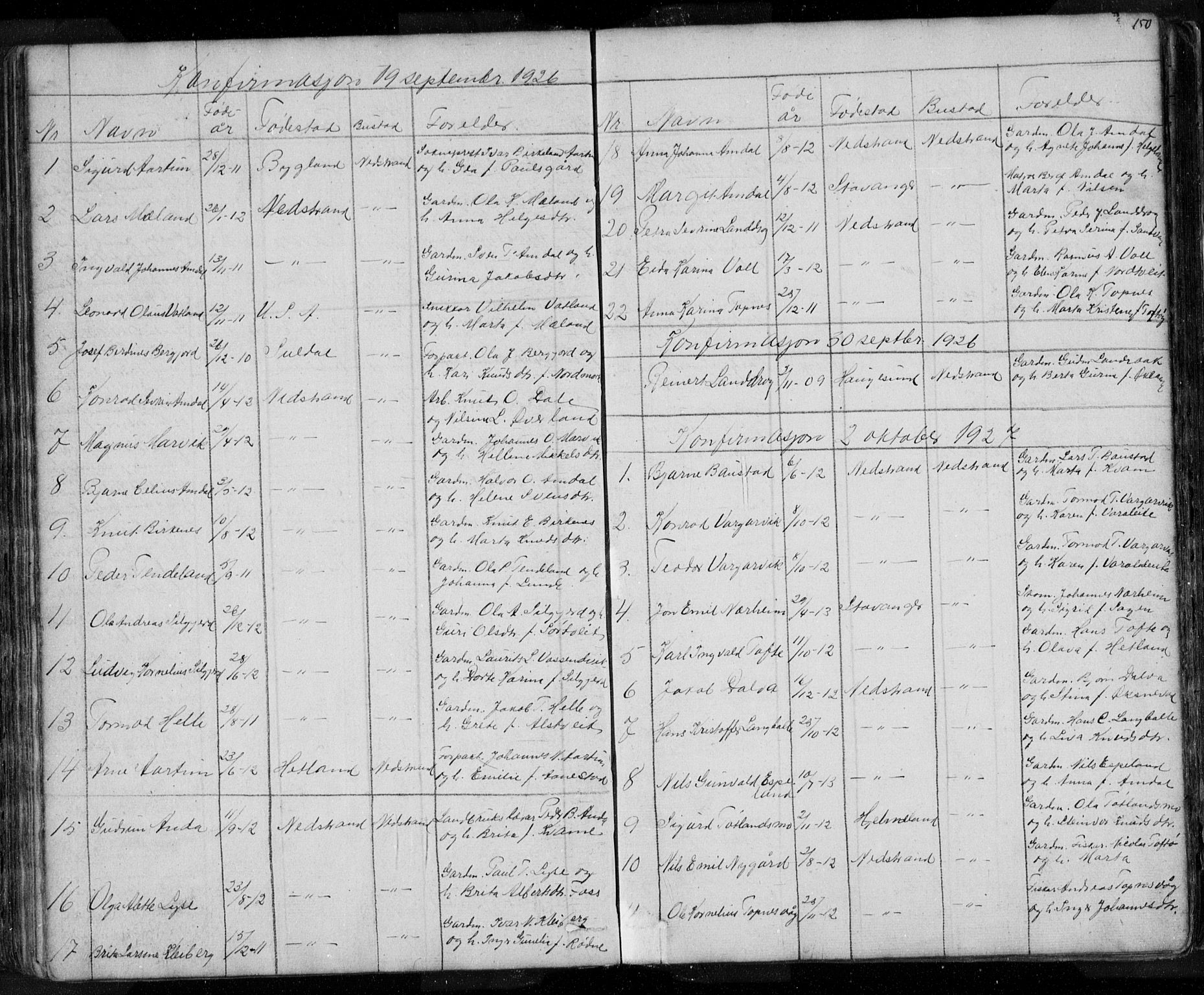 Nedstrand sokneprestkontor, SAST/A-101841/01/V: Parish register (copy) no. B 3, 1848-1933, p. 150