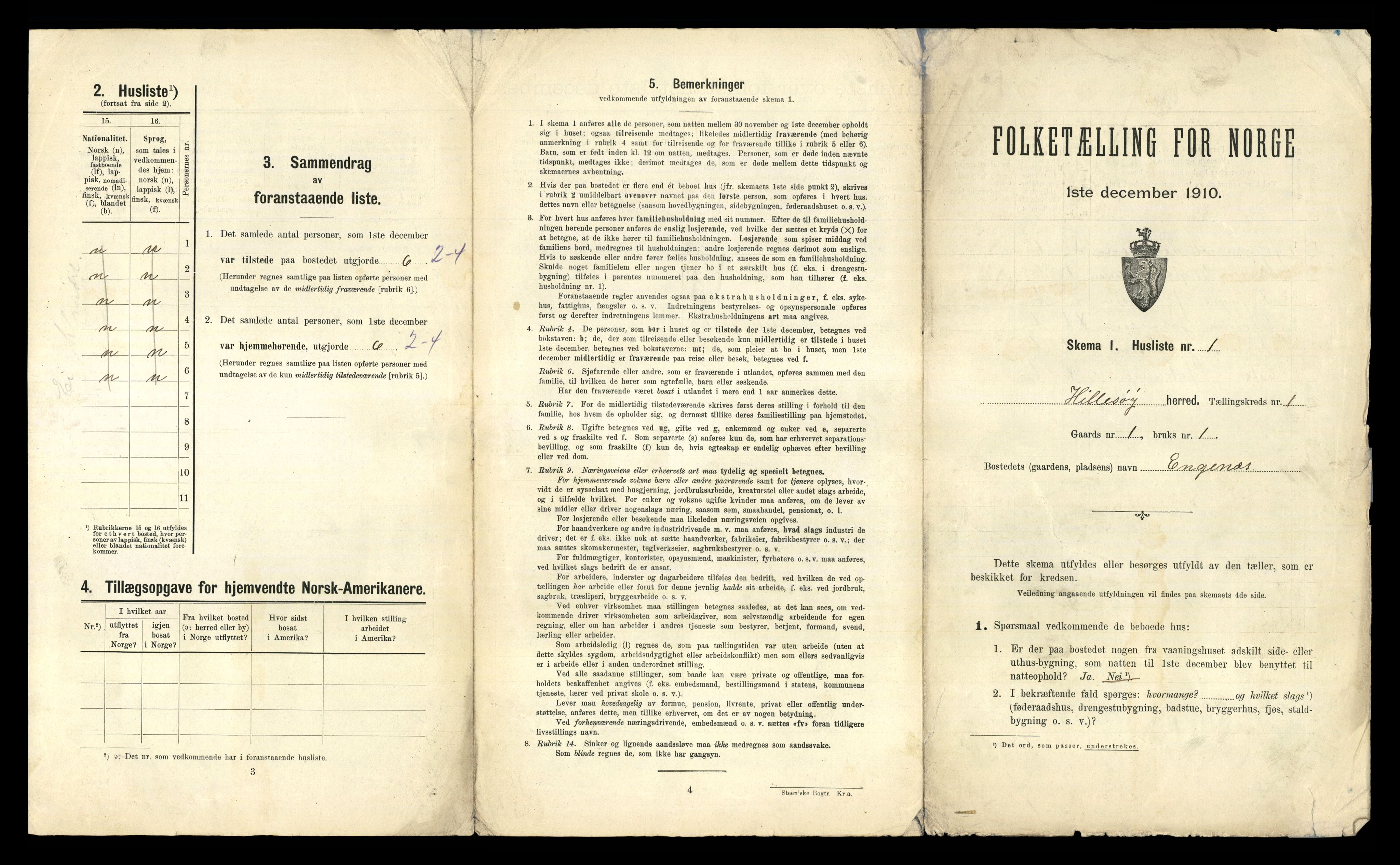 RA, 1910 census for Hillesøy, 1910, p. 48