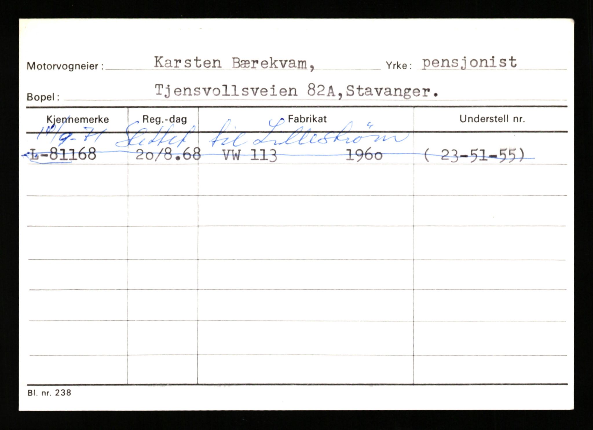 Stavanger trafikkstasjon, SAST/A-101942/0/H/L0005: Bue - Dahlstrøm, 1930-1971, p. 659