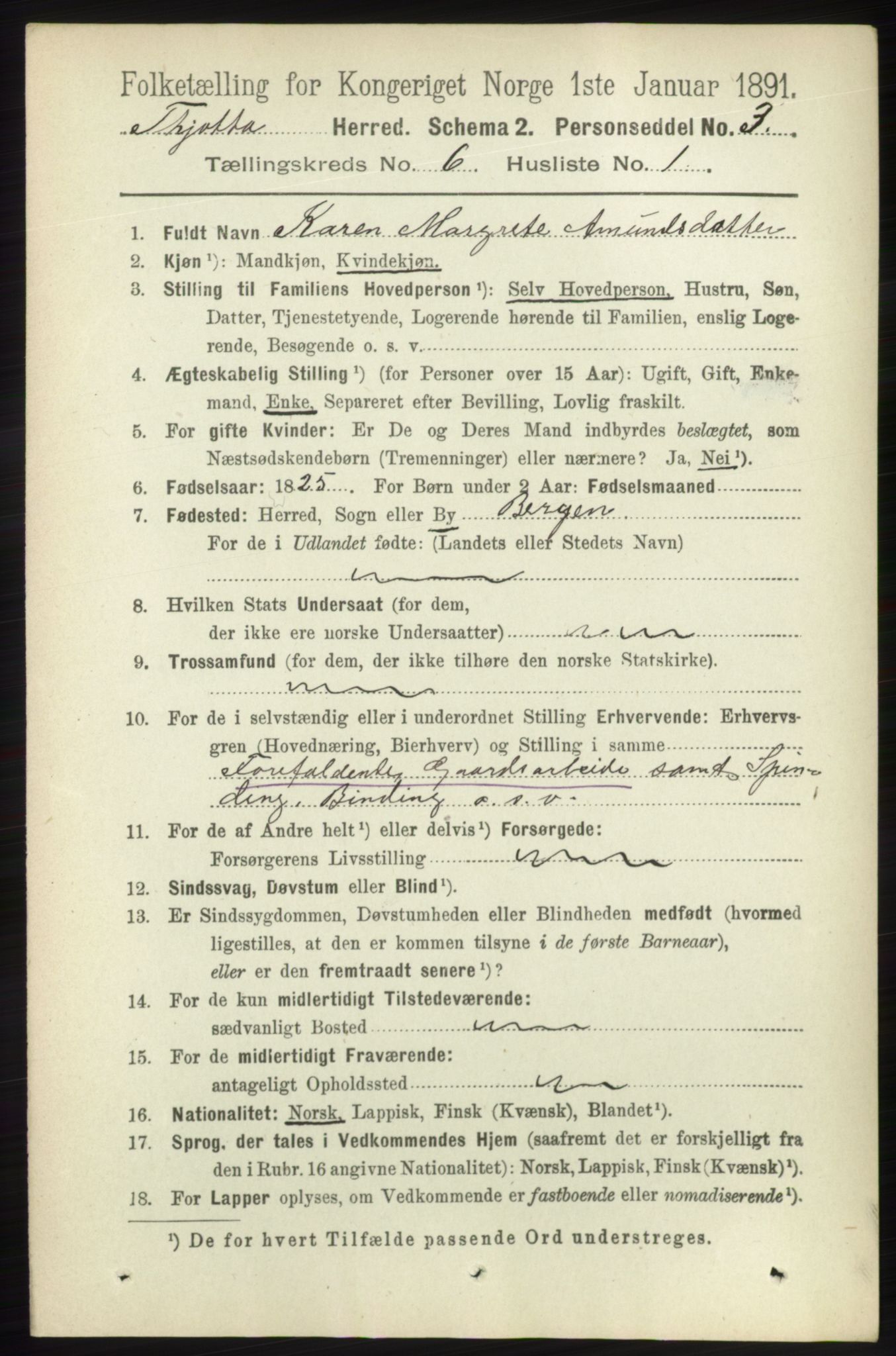 RA, 1891 census for 1817 Tjøtta, 1891, p. 2875