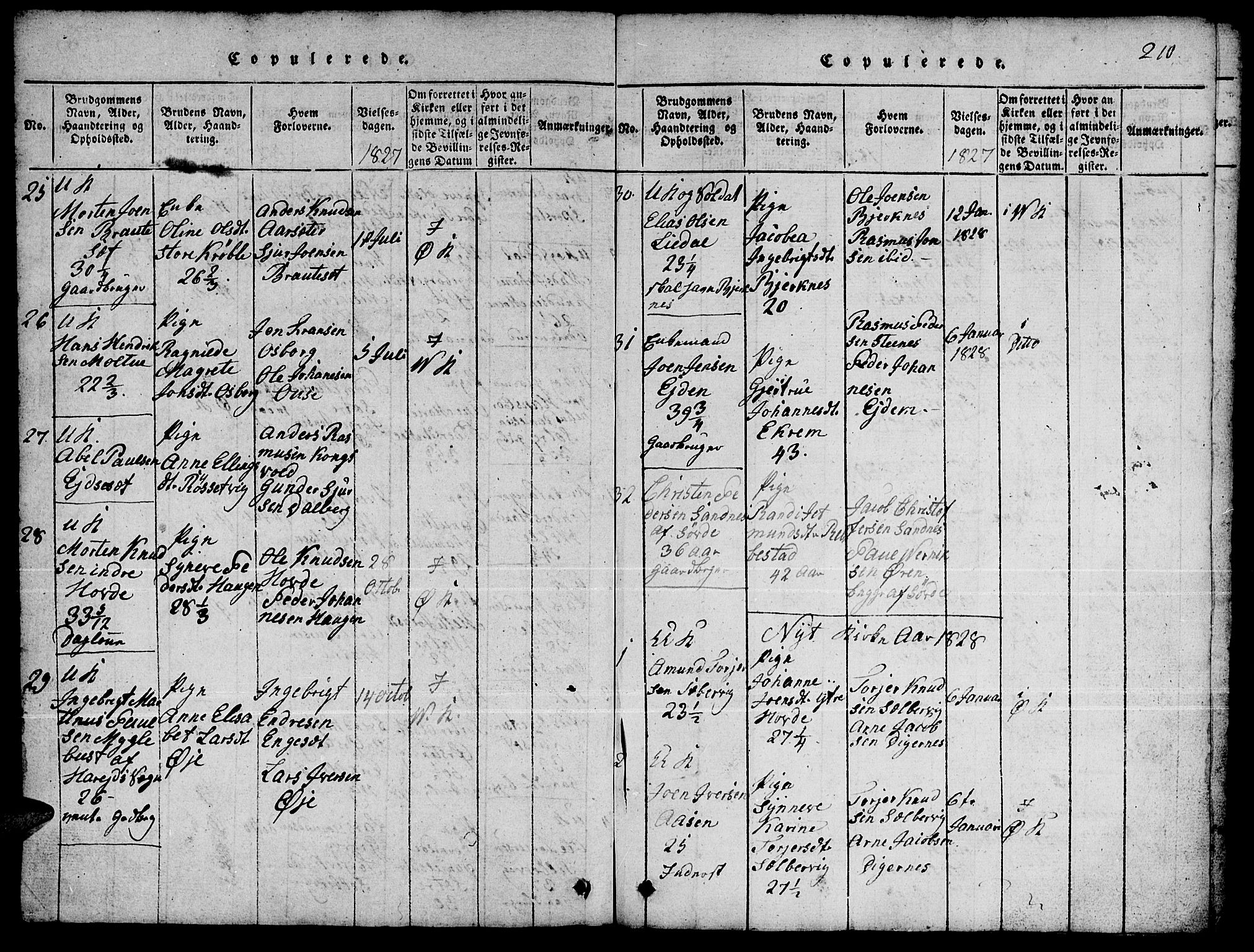 Ministerialprotokoller, klokkerbøker og fødselsregistre - Møre og Romsdal, AV/SAT-A-1454/511/L0155: Parish register (copy) no. 511C01, 1817-1829, p. 210