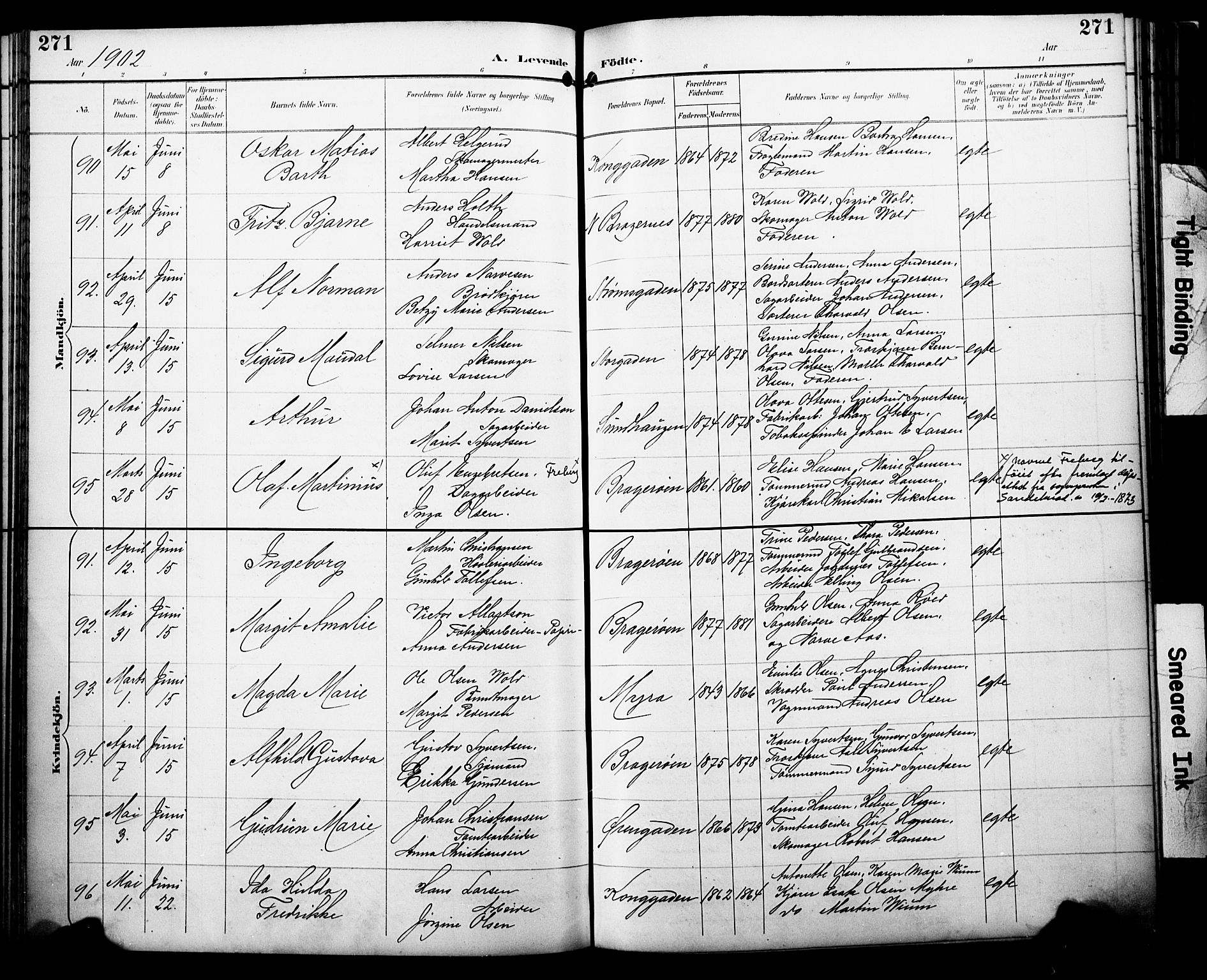 Bragernes kirkebøker, AV/SAKO-A-6/F/Fb/L0008: Parish register (official) no. II 8, 1894-1902, p. 271