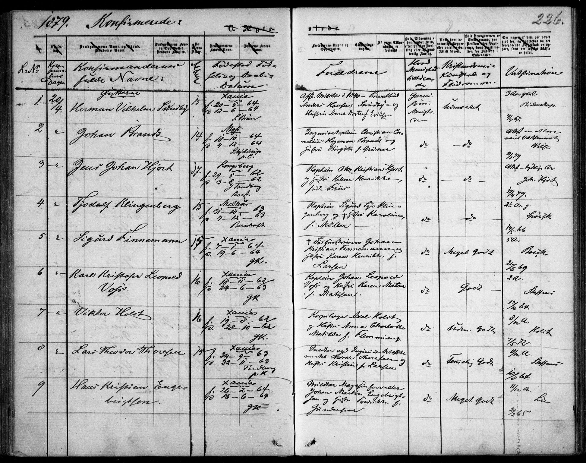 Garnisonsmenigheten Kirkebøker, AV/SAO-A-10846/F/Fa/L0011: Parish register (official) no. 11, 1870-1880, p. 226