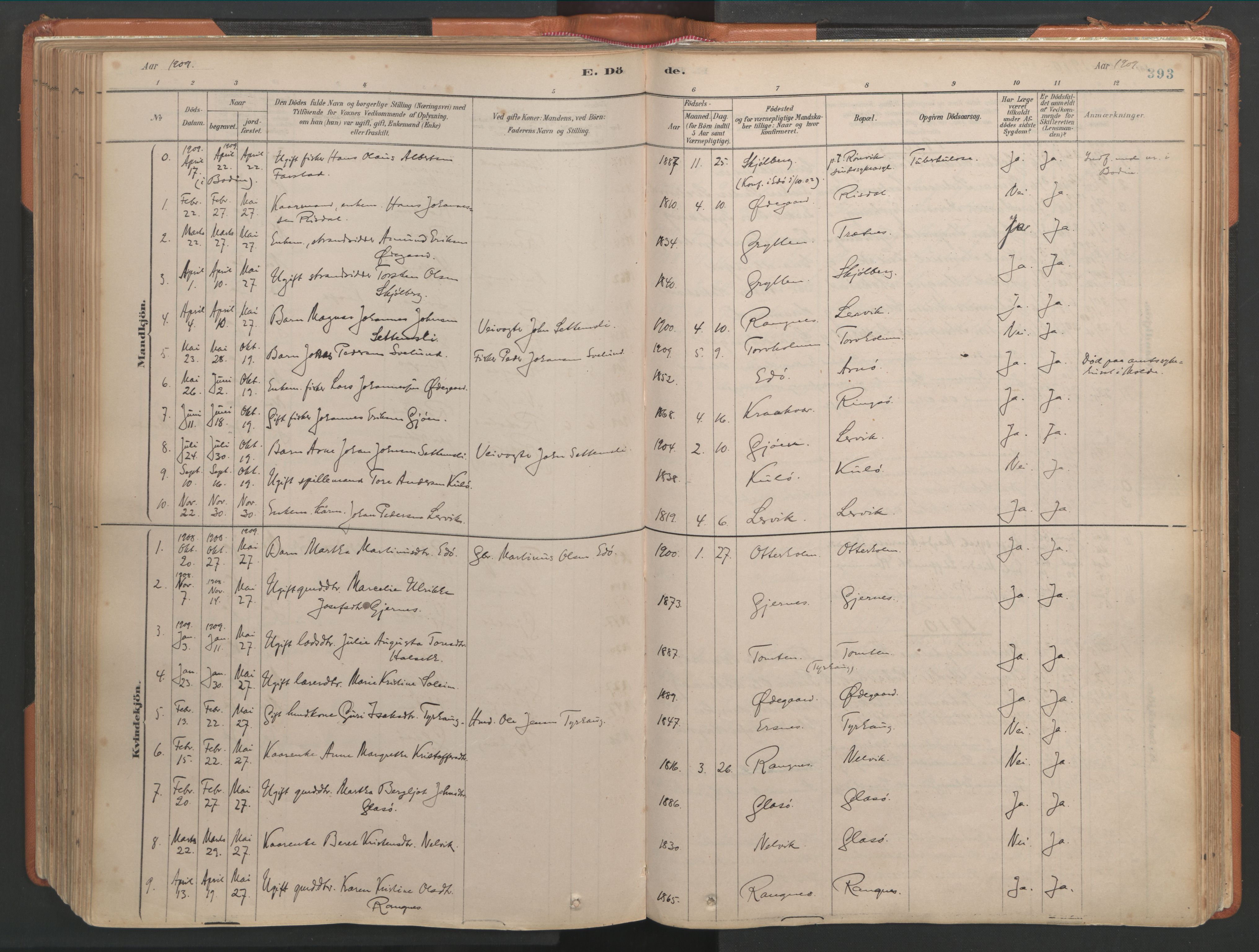 Ministerialprotokoller, klokkerbøker og fødselsregistre - Møre og Romsdal, AV/SAT-A-1454/581/L0941: Parish register (official) no. 581A09, 1880-1919, p. 393