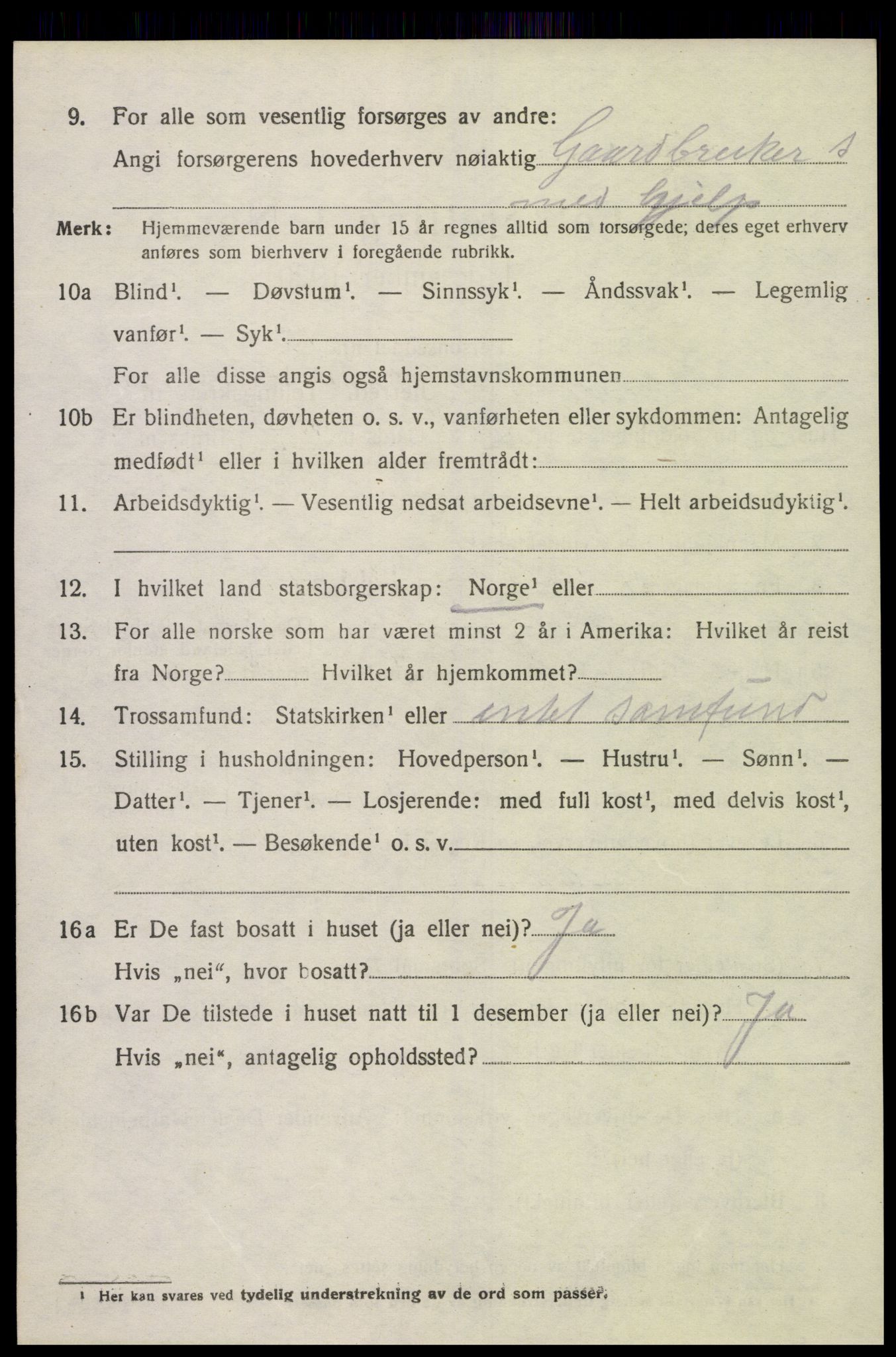 SAK, 1920 census for Vigmostad, 1920, p. 662