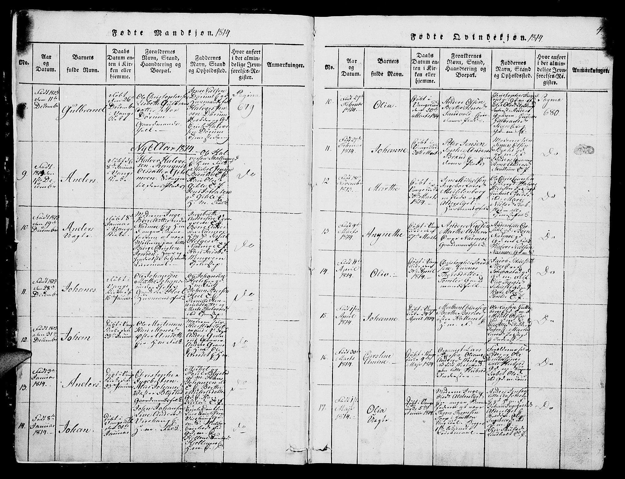 Vang prestekontor, Hedmark, SAH/PREST-008/H/Ha/Hab/L0004: Parish register (copy) no. 4, 1813-1827, p. 3-4