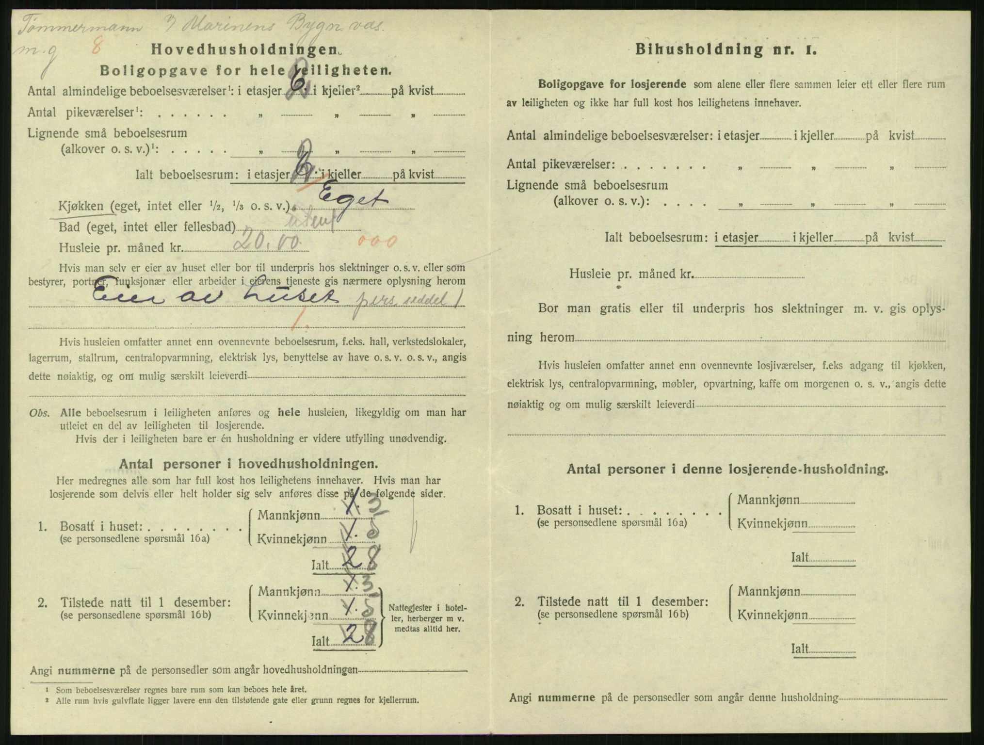 SAKO, 1920 census for Horten, 1920, p. 3604