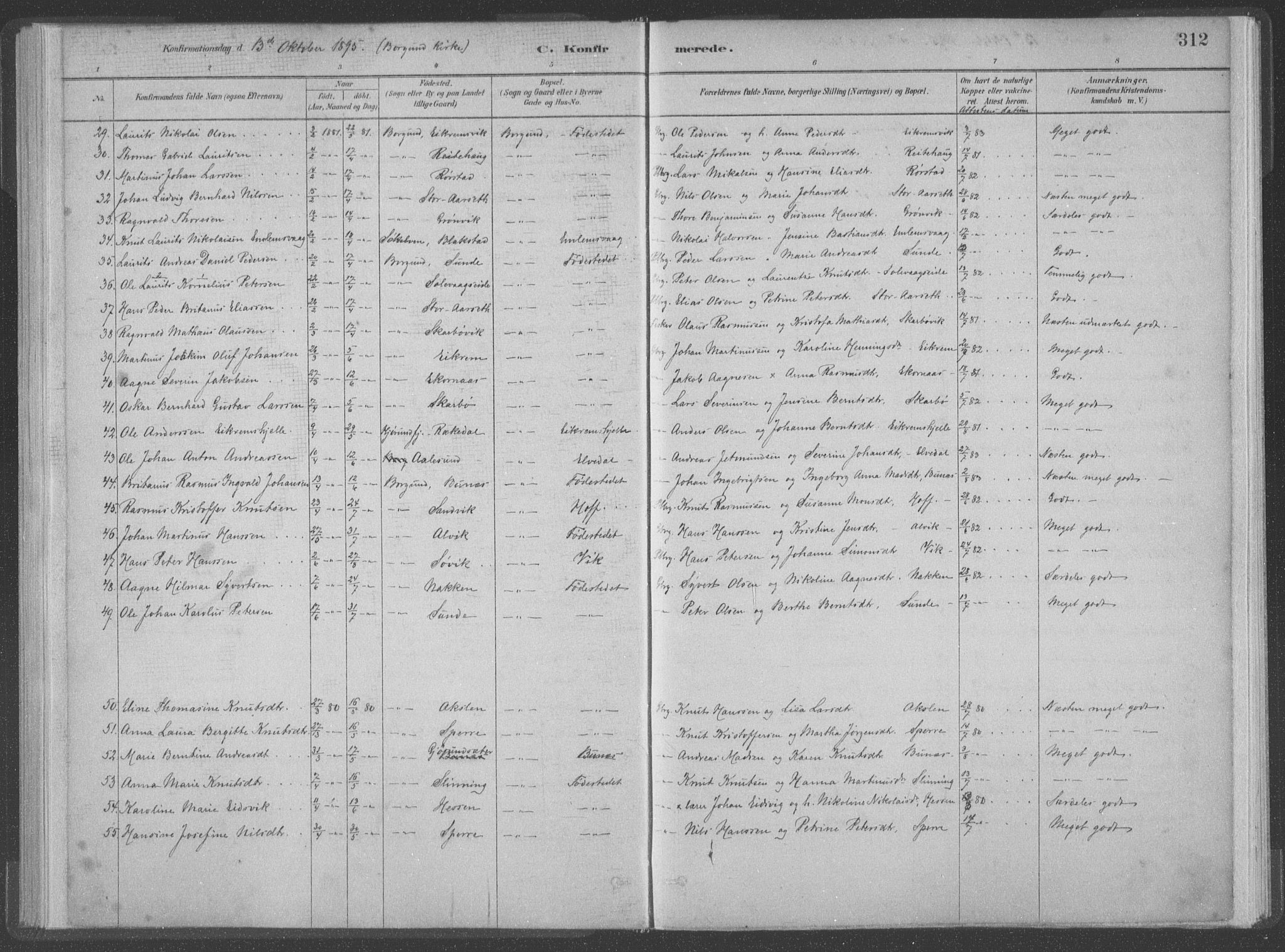 Ministerialprotokoller, klokkerbøker og fødselsregistre - Møre og Romsdal, AV/SAT-A-1454/528/L0402: Parish register (official) no. 528A12II, 1880-1903, p. 312