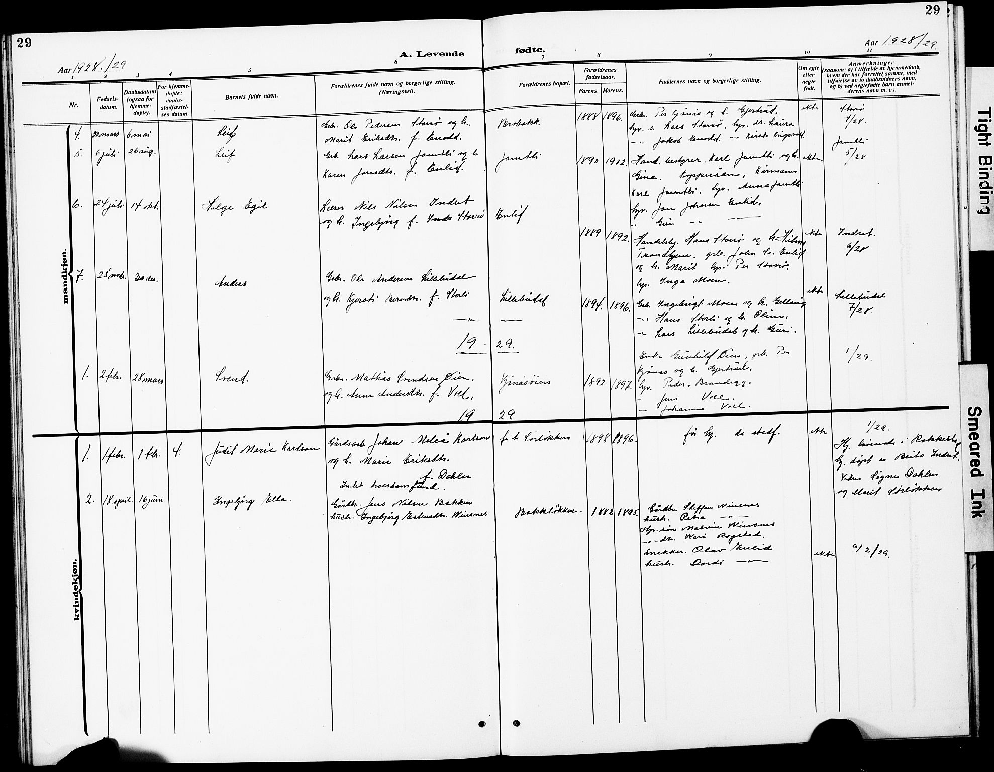 Ministerialprotokoller, klokkerbøker og fødselsregistre - Sør-Trøndelag, AV/SAT-A-1456/690/L1052: Parish register (copy) no. 690C02, 1907-1929, p. 29