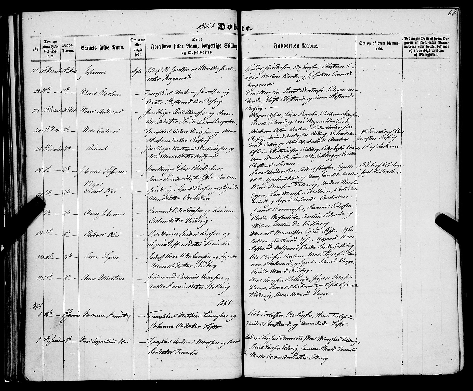 Selje sokneprestembete, AV/SAB-A-99938/H/Ha/Haa/Haaa: Parish register (official) no. A 11, 1858-1870, p. 64