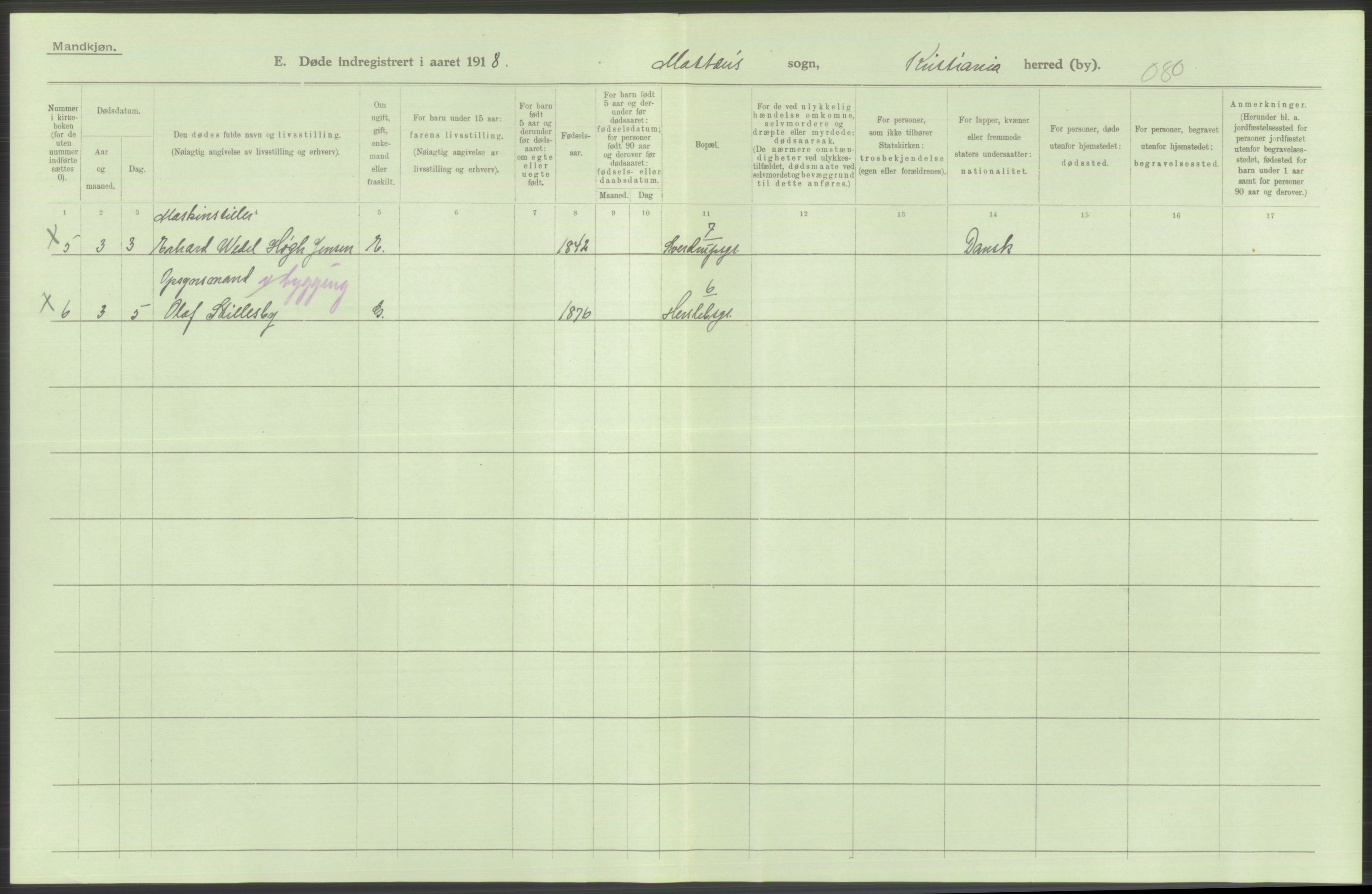 Statistisk sentralbyrå, Sosiodemografiske emner, Befolkning, RA/S-2228/D/Df/Dfb/Dfbh/L0010: Kristiania: Døde, 1918, p. 686