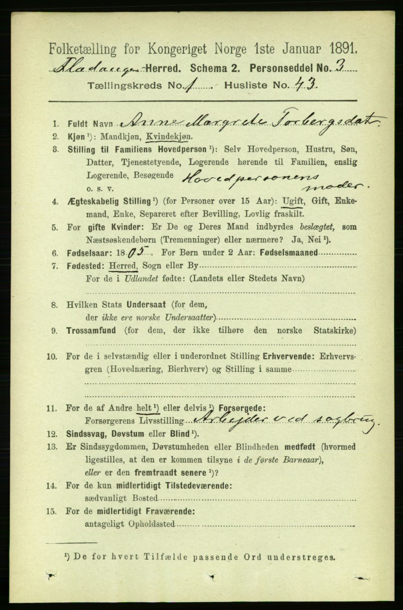 RA, 1891 census for 1749 Flatanger, 1891, p. 359