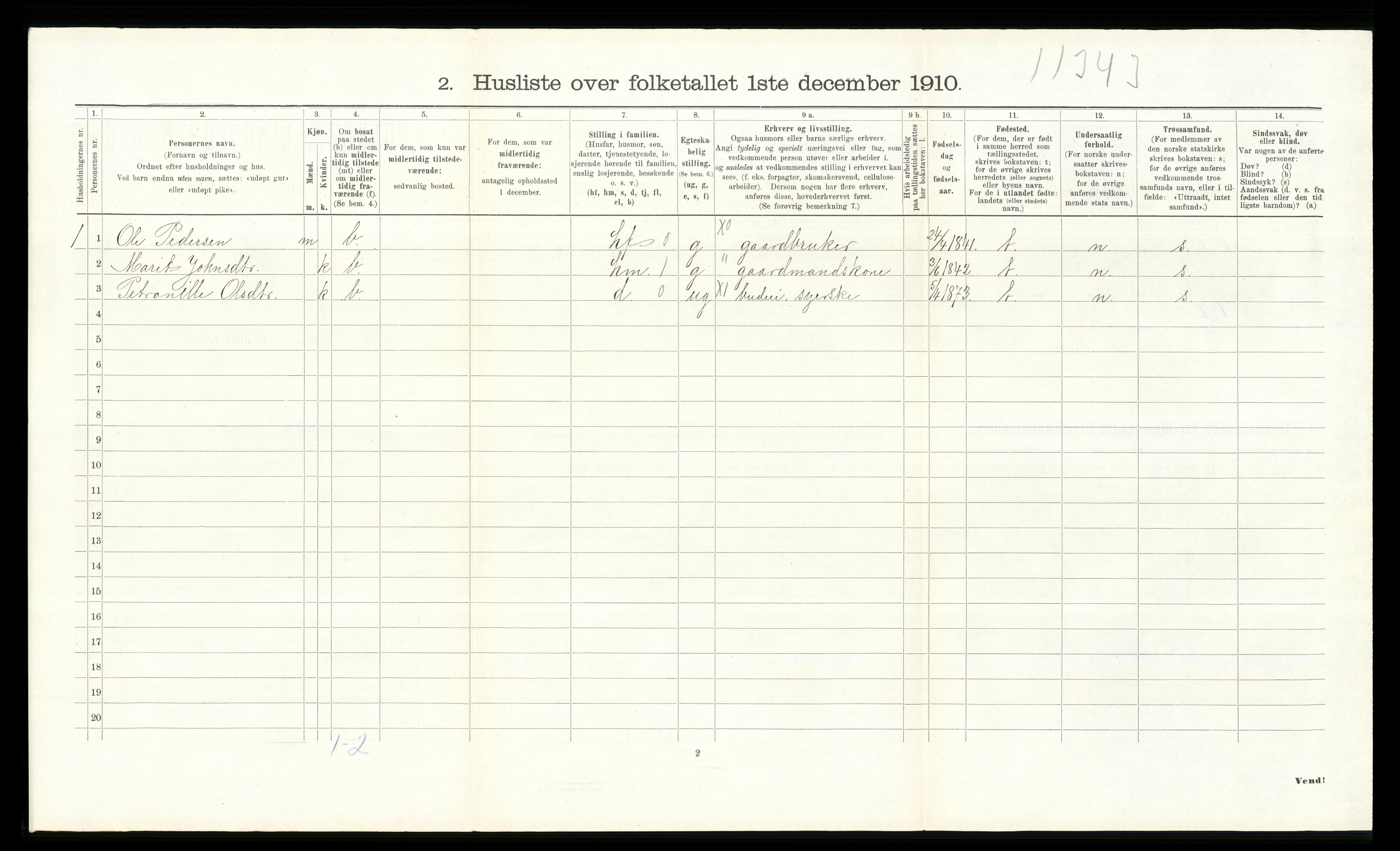 RA, 1910 census for Tolga, 1910, p. 679