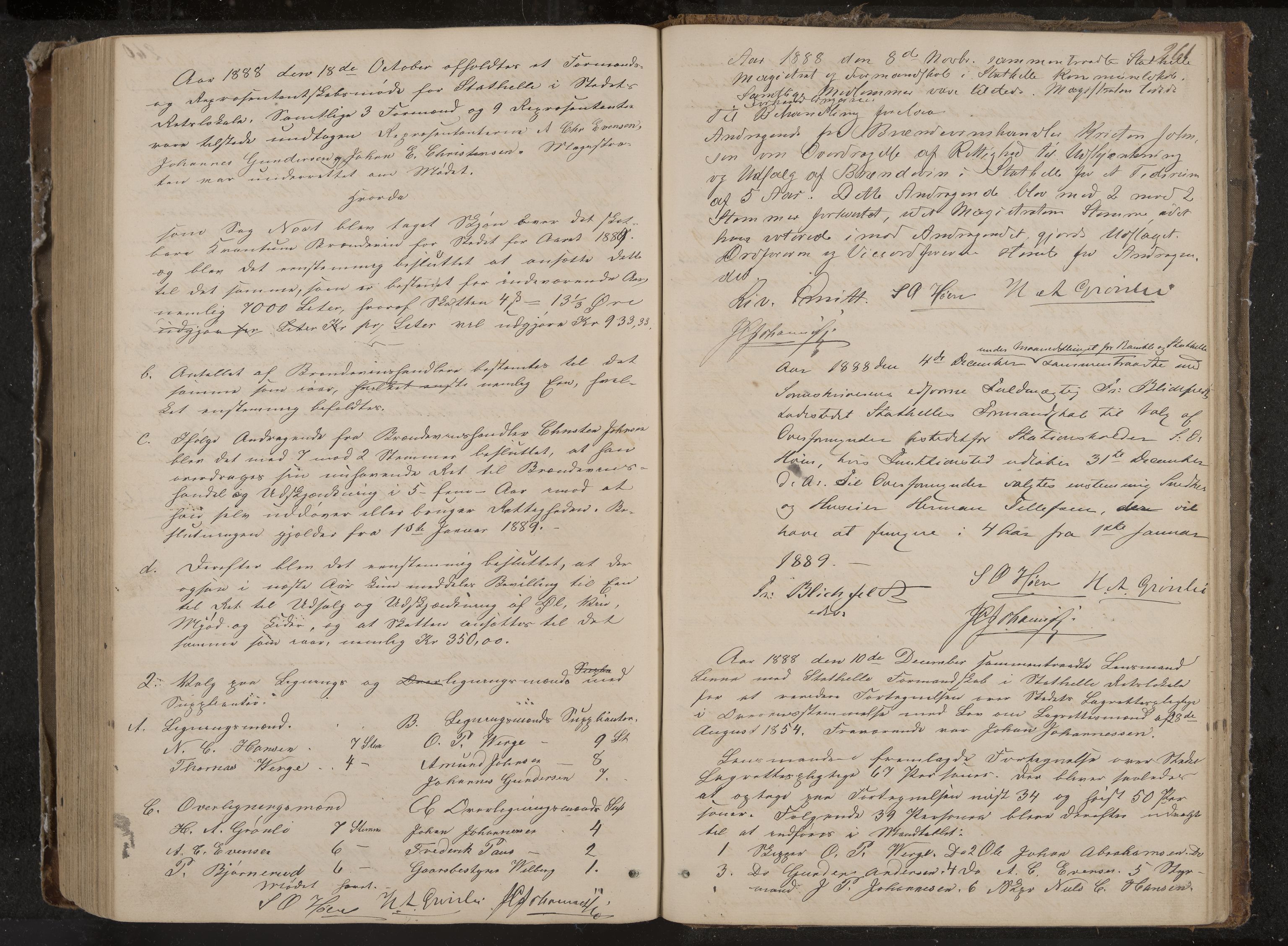 Stathelle formannskap og sentraladministrasjon, IKAK/0803021/A/L0001: Møtebok, 1852-1891, p. 261