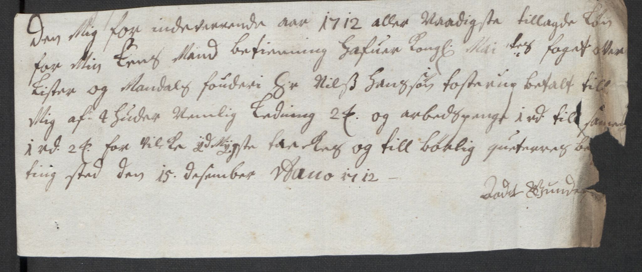 Rentekammeret inntil 1814, Reviderte regnskaper, Fogderegnskap, RA/EA-4092/R43/L2555: Fogderegnskap Lista og Mandal, 1712, p. 220