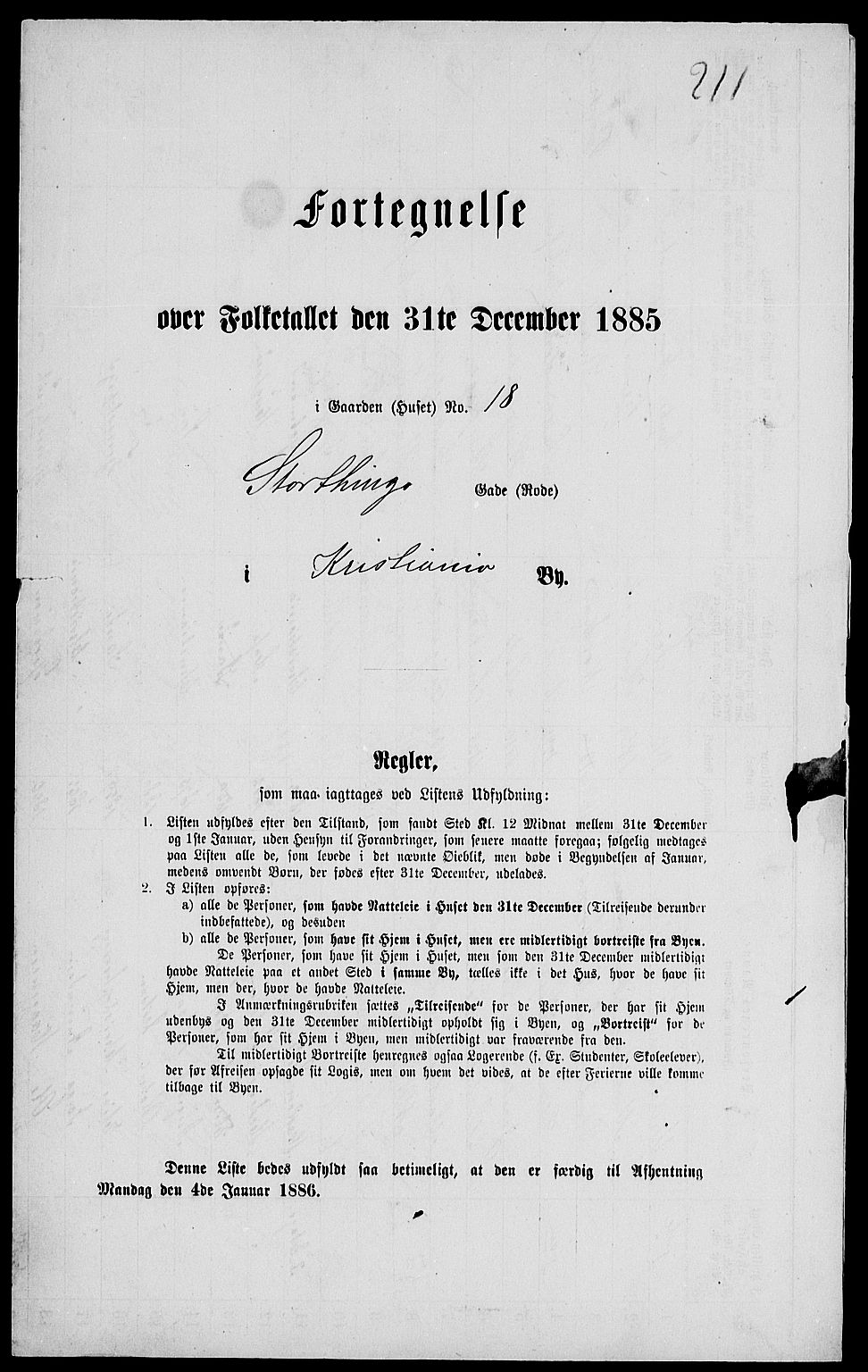 RA, 1885 census for 0301 Kristiania, 1885, p. 4361