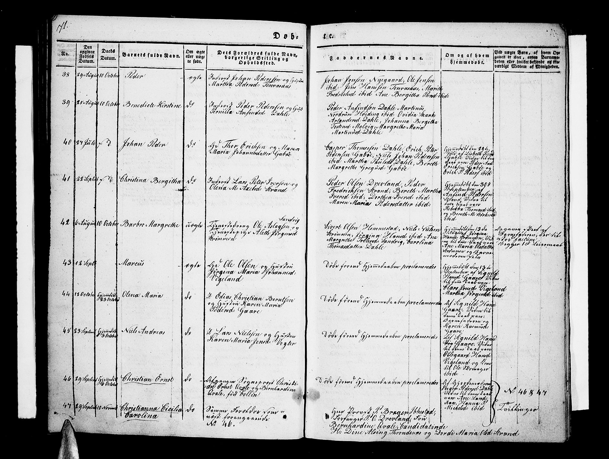 Kvæfjord sokneprestkontor, AV/SATØ-S-1323/G/Ga/Gaa/L0003kirke: Parish register (official) no. 3, 1830-1857, p. 71