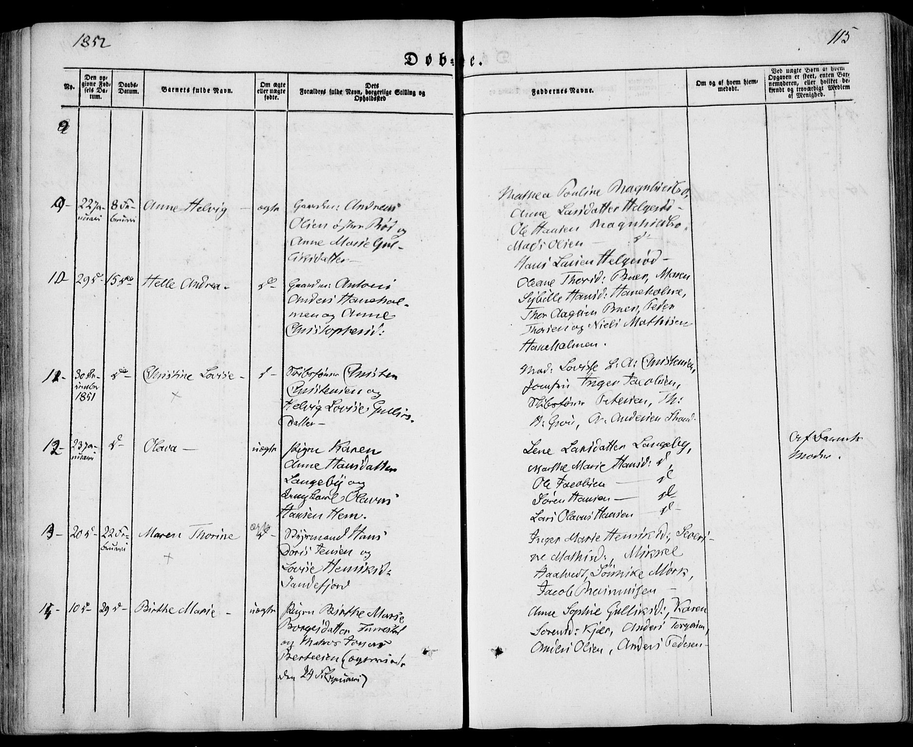 Sandar kirkebøker, AV/SAKO-A-243/F/Fa/L0006: Parish register (official) no. 6, 1847-1860, p. 115