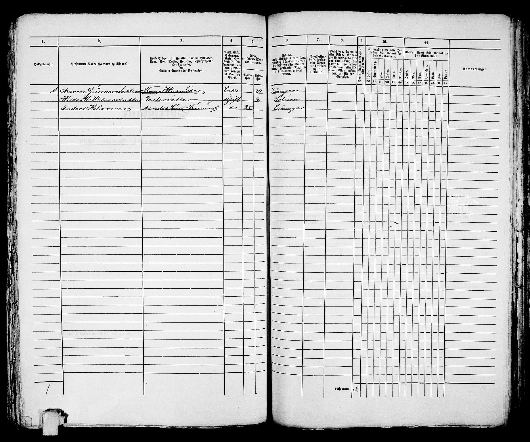 RA, 1865 census for Porsgrunn, 1865, p. 339