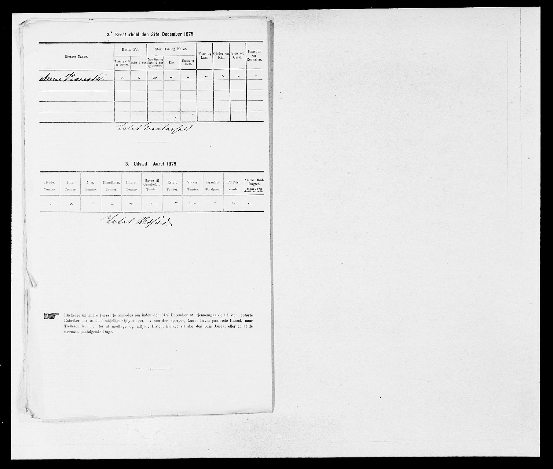 SAB, 1875 census for 1425P Hafslo, 1875, p. 454