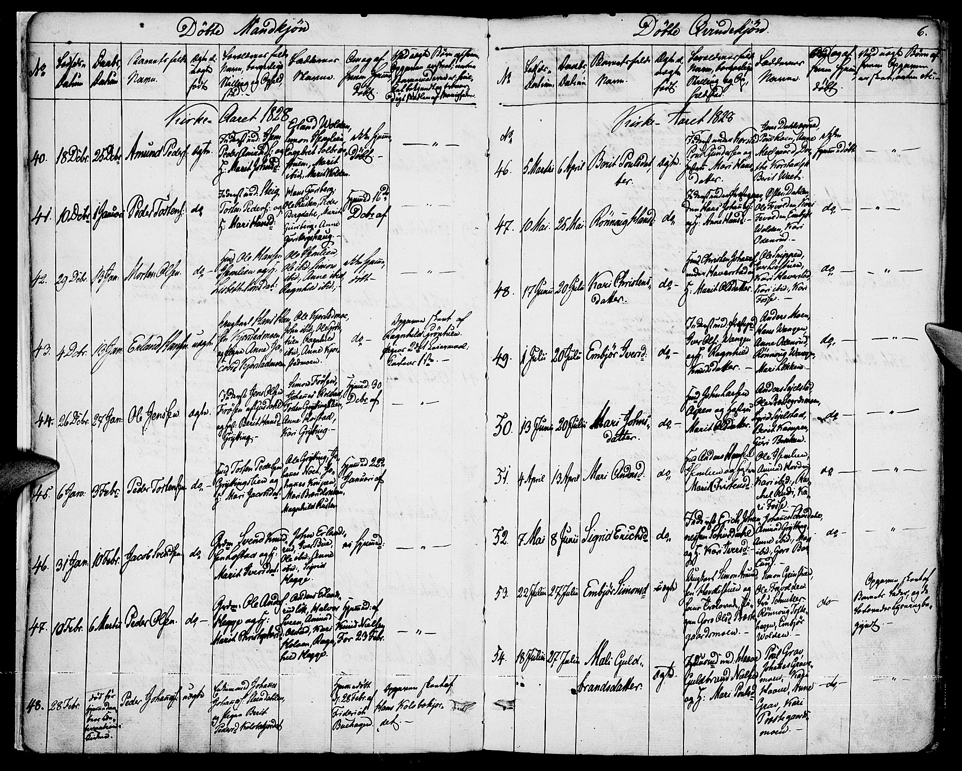 Fron prestekontor, AV/SAH-PREST-078/H/Ha/Haa/L0003: Parish register (official) no. 3, 1828-1838, p. 6