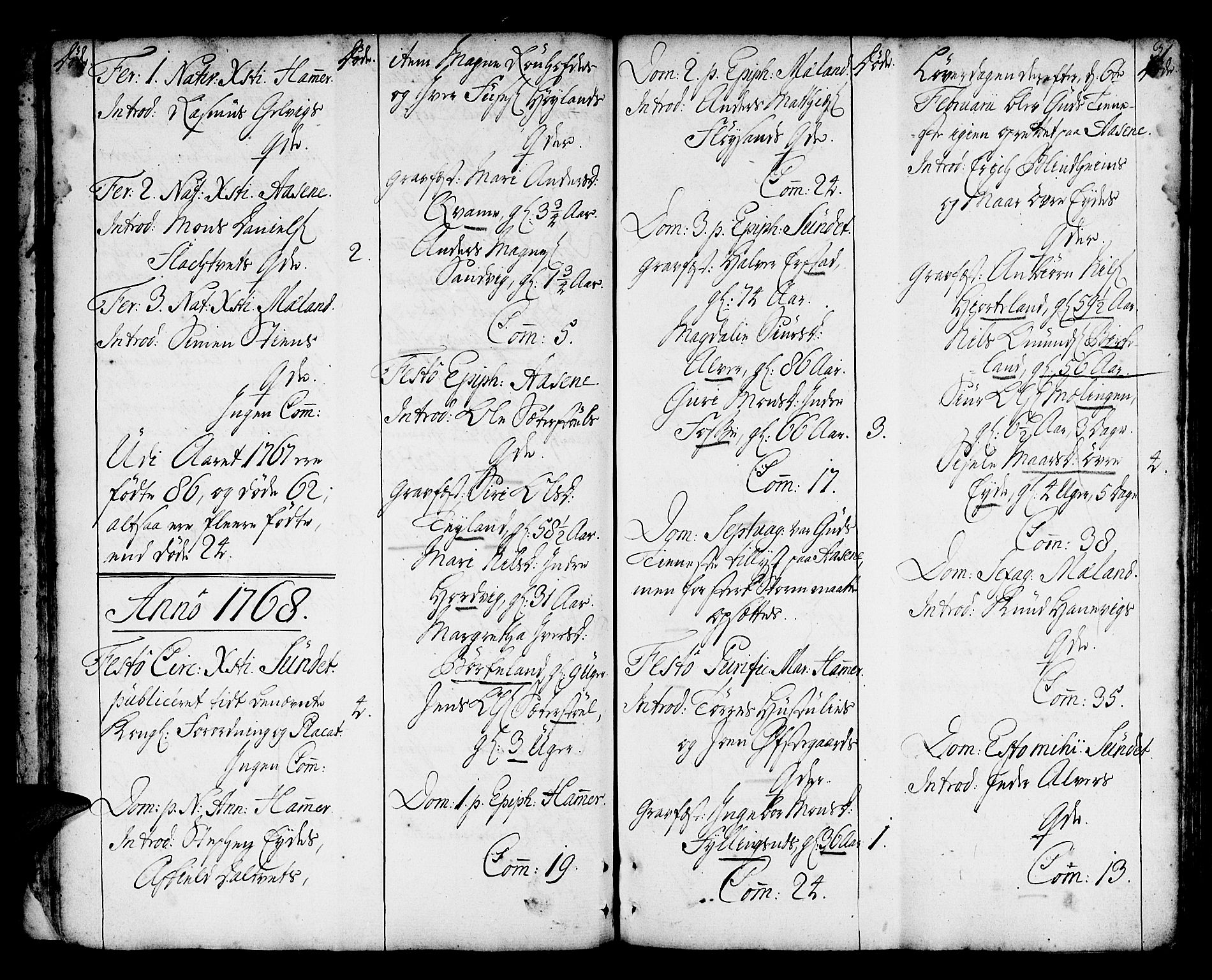 Hamre sokneprestembete, SAB/A-75501/H/Ha/Haa/Haaa/L0007: Parish register (official) no. A 7, 1762-1777, p. 31