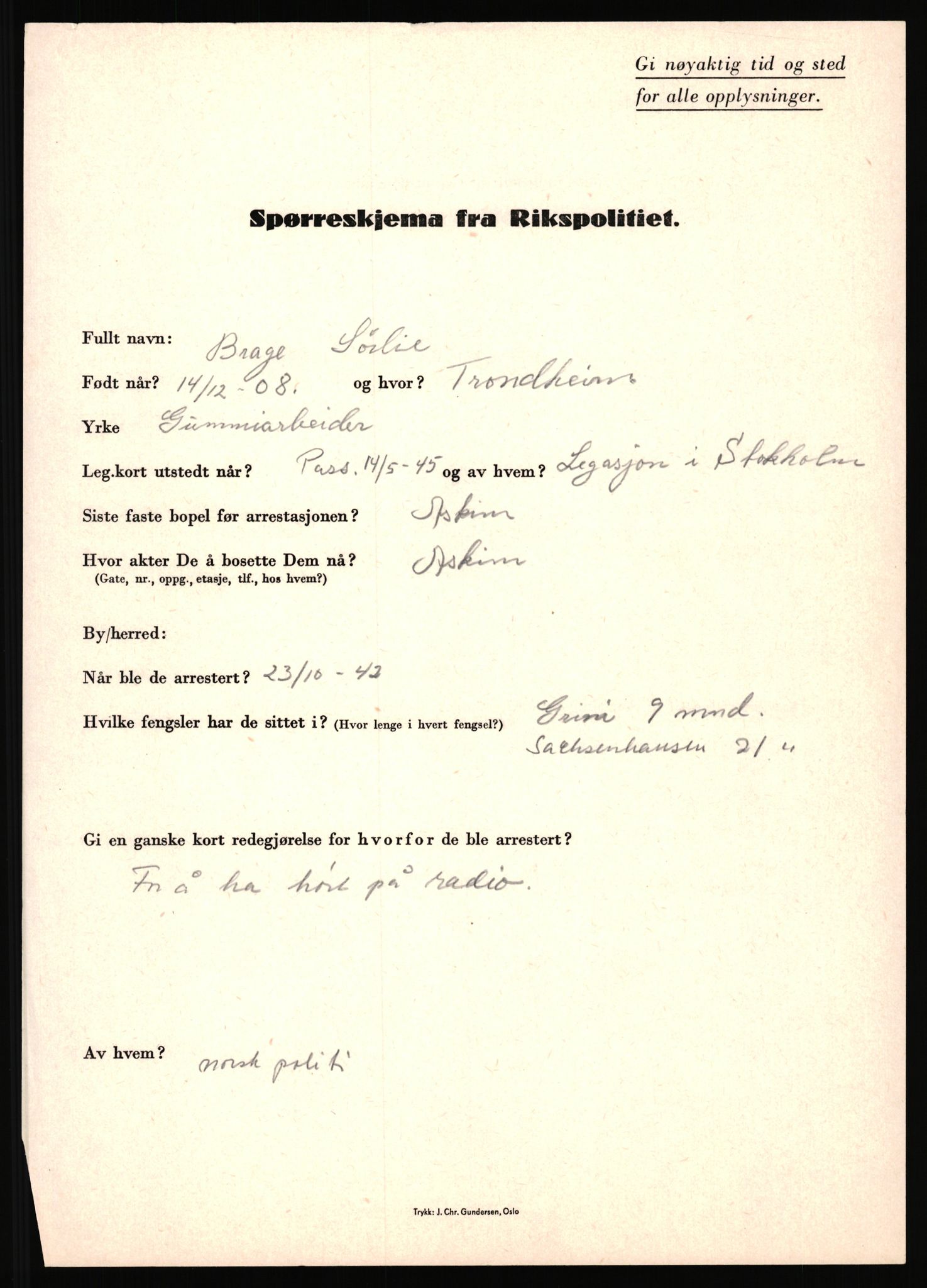 Rikspolitisjefen, AV/RA-S-1560/L/L0016: Sti, Lauritz - Tettum, Karl August, 1940-1945, p. 857