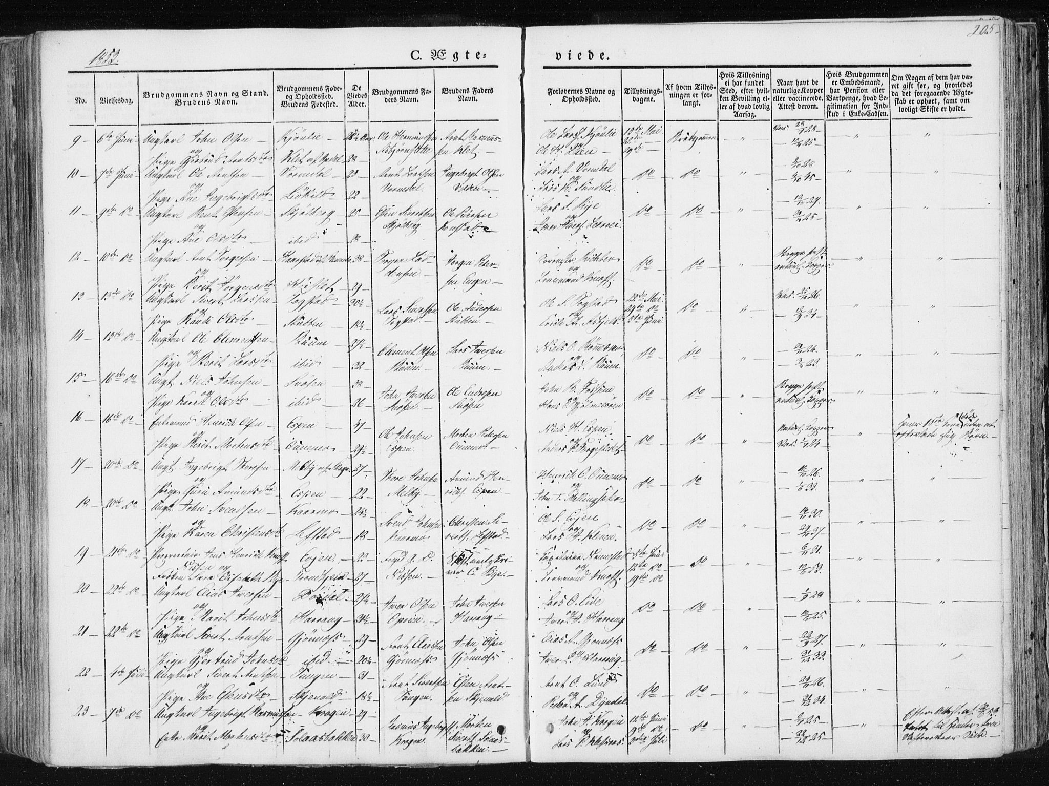 Ministerialprotokoller, klokkerbøker og fødselsregistre - Sør-Trøndelag, SAT/A-1456/668/L0805: Parish register (official) no. 668A05, 1840-1853, p. 205