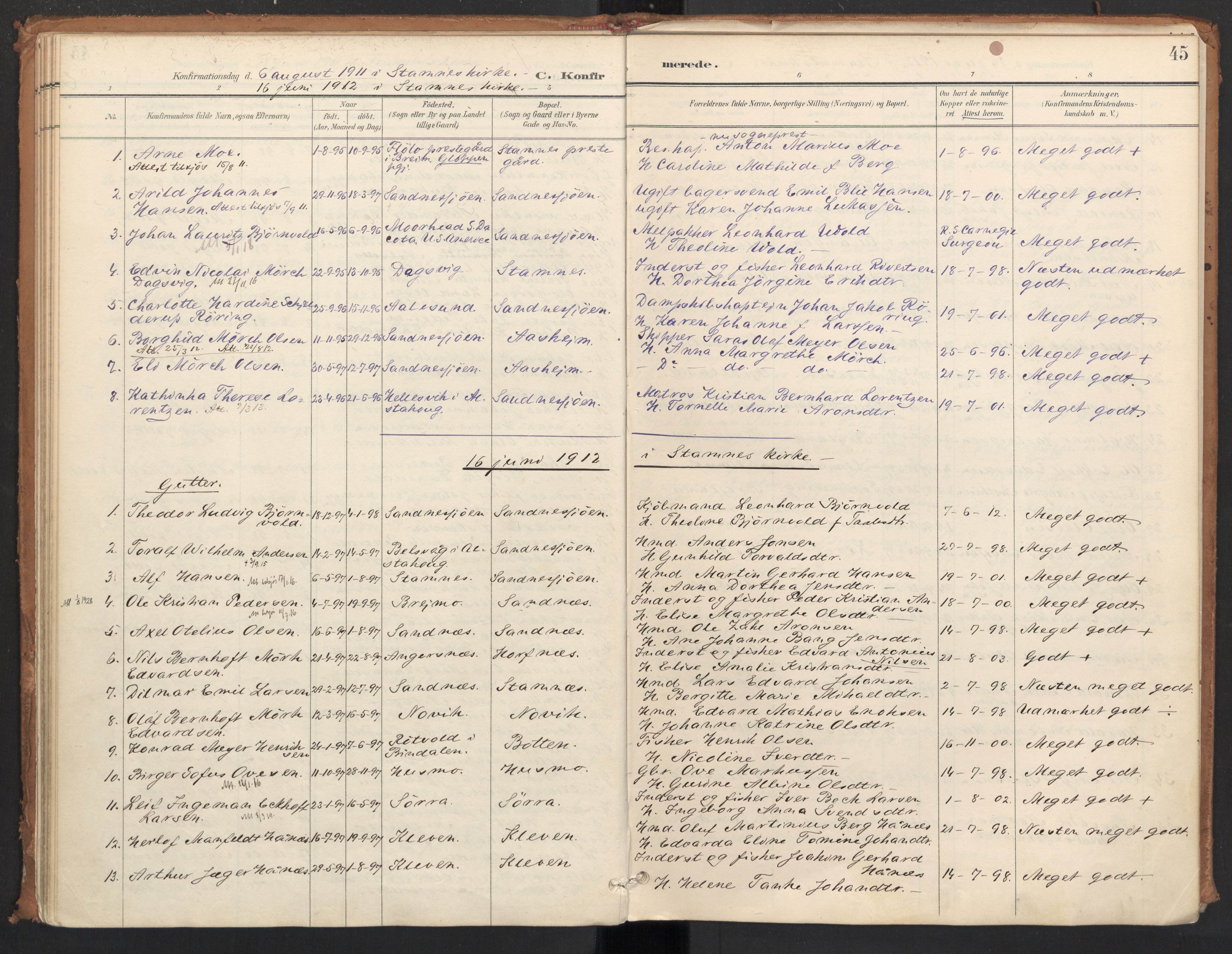 Ministerialprotokoller, klokkerbøker og fødselsregistre - Nordland, AV/SAT-A-1459/831/L0472: Parish register (official) no. 831A03, 1897-1912, p. 45