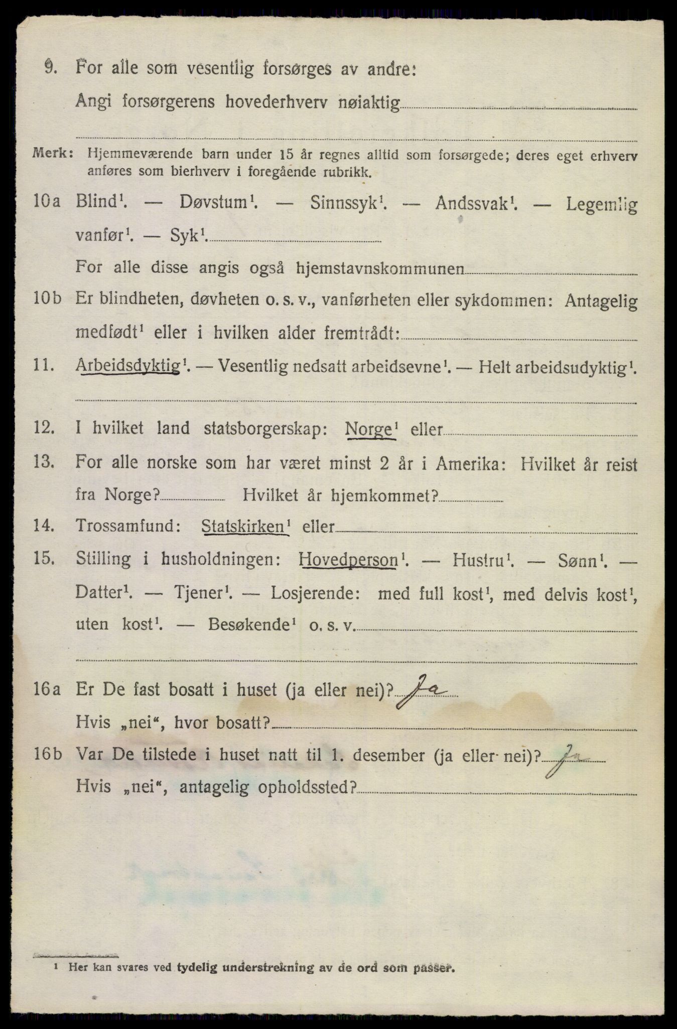 SAKO, 1920 census for Bamble, 1920, p. 2848