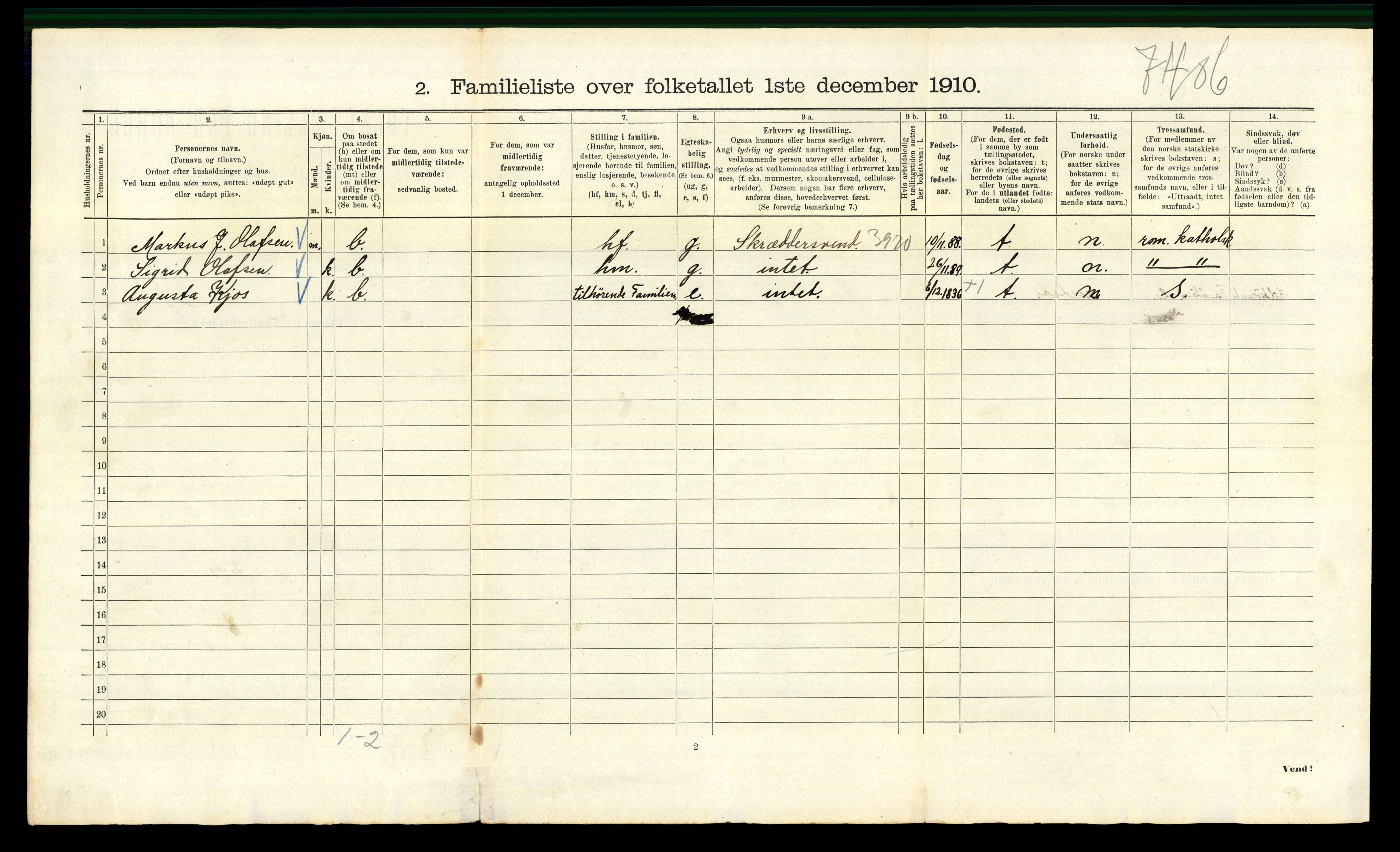 RA, 1910 census for Kristiania, 1910, p. 16012