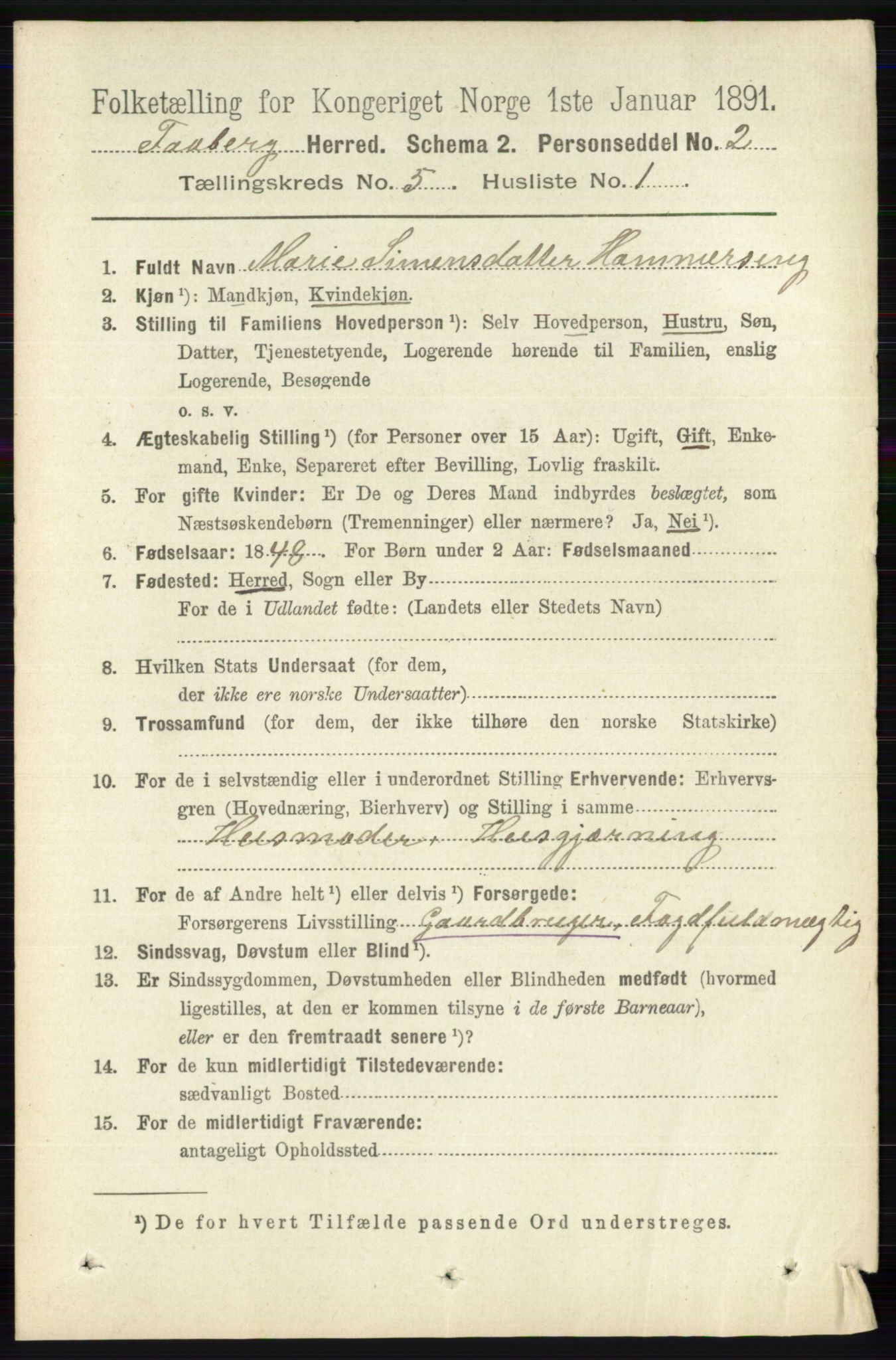 RA, 1891 census for 0524 Fåberg, 1891, p. 1641