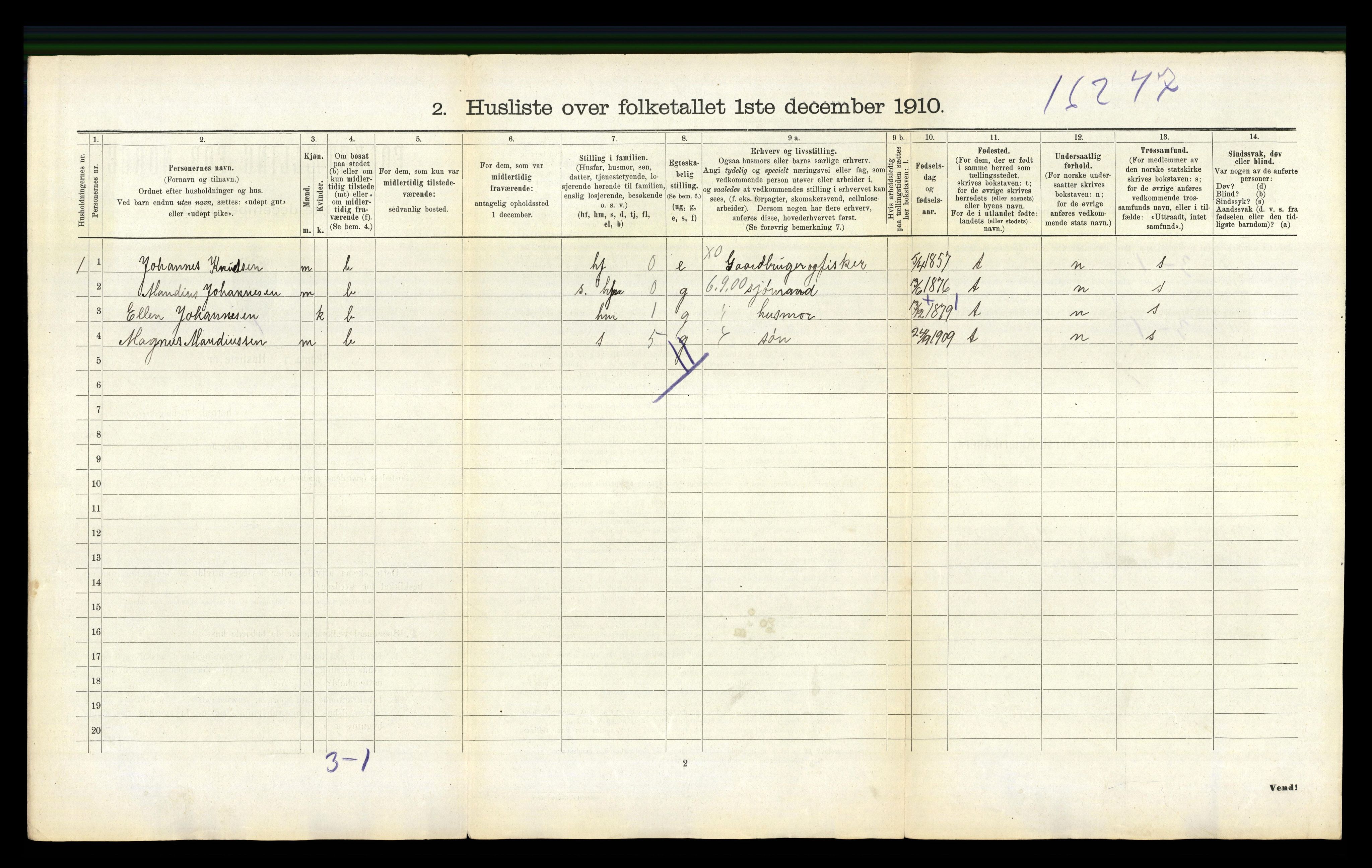 RA, 1910 census for Skåre, 1910, p. 261