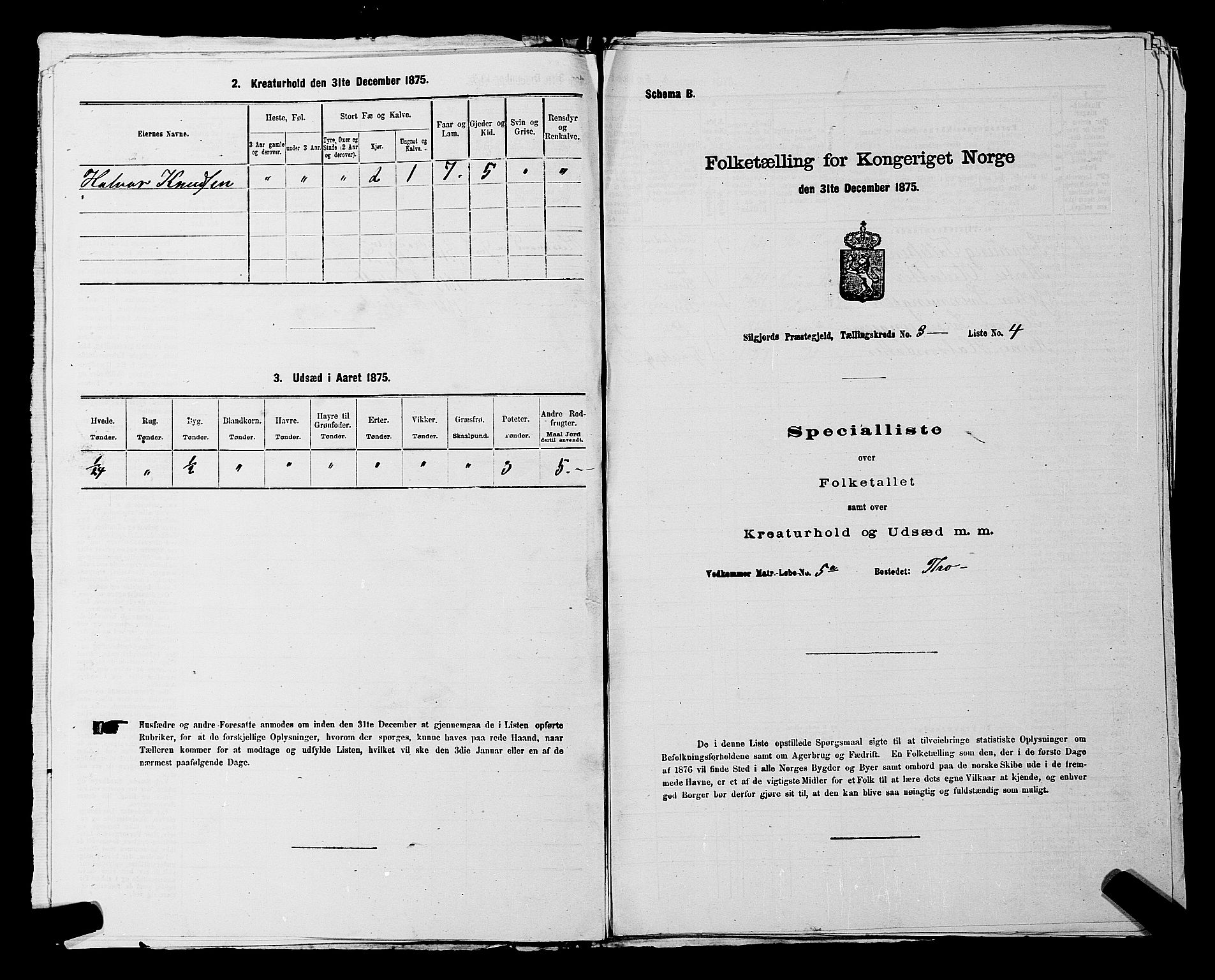 SAKO, 1875 census for 0828P Seljord, 1875, p. 332