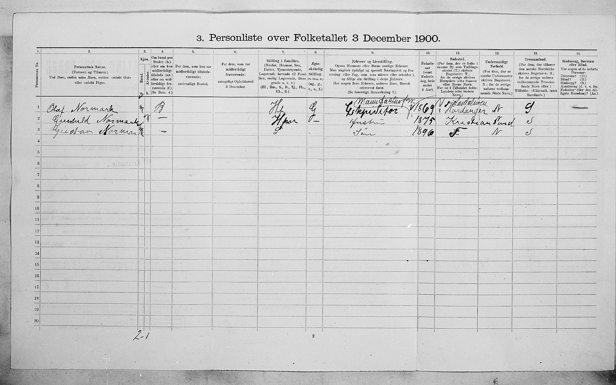 SAO, 1900 census for Kristiania, 1900, p. 33553