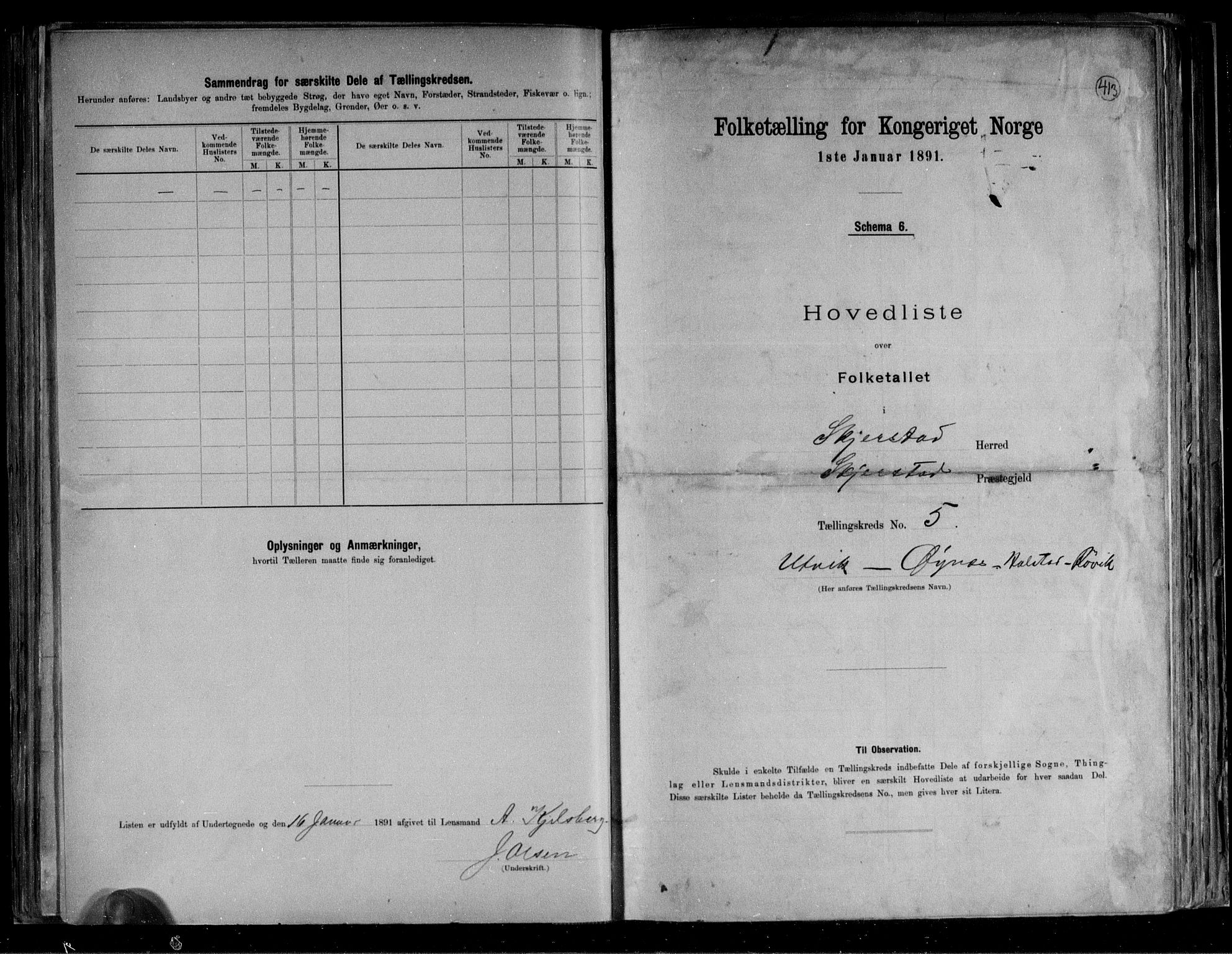 RA, 1891 census for 1842 Skjerstad, 1891, p. 13