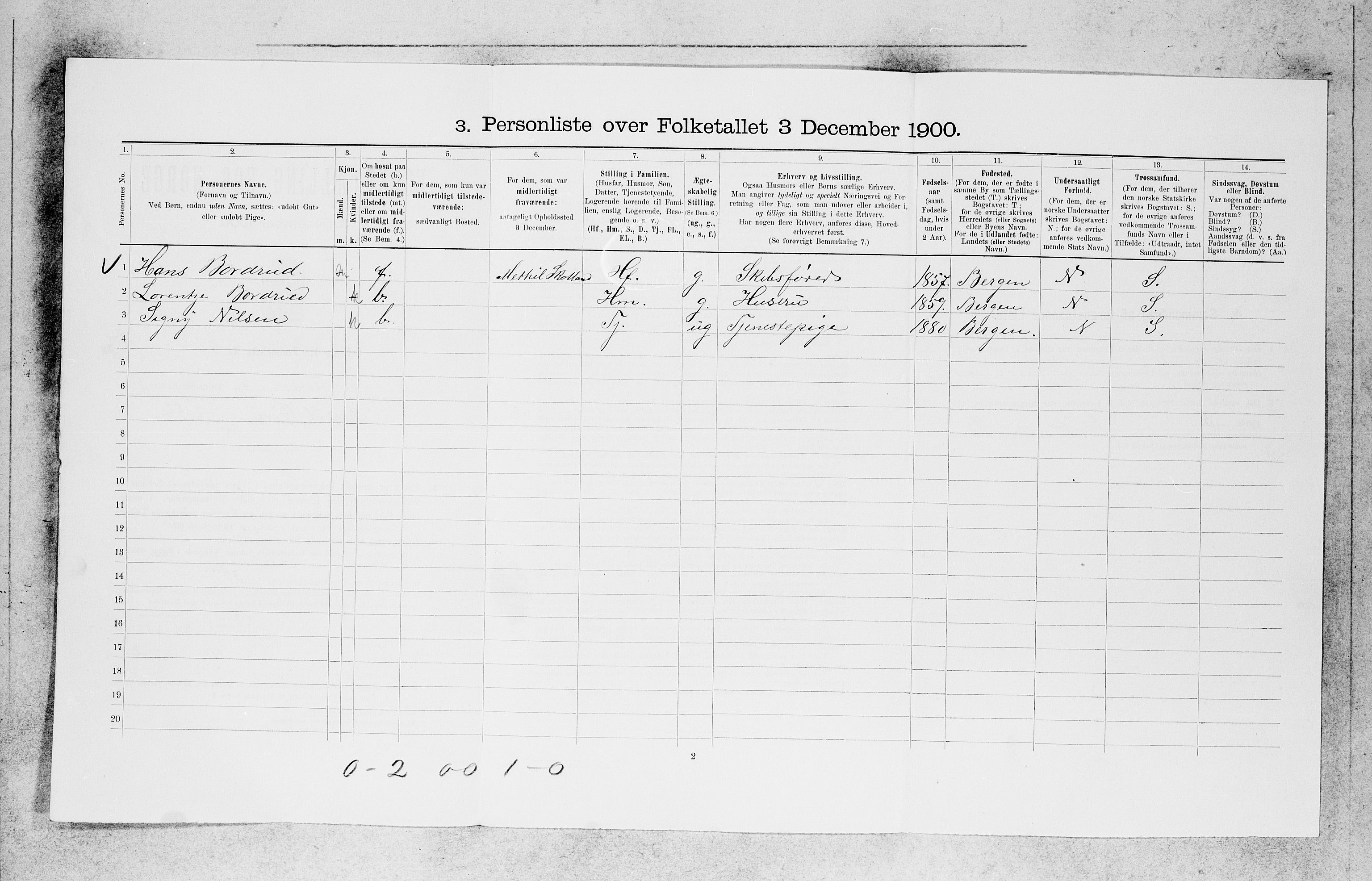 SAB, 1900 census for Bergen, 1900, p. 29766