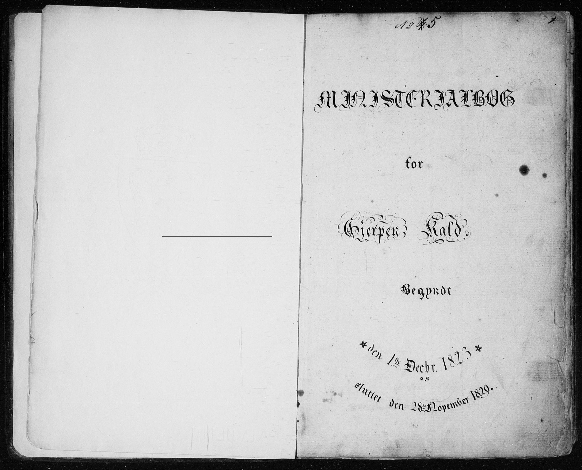 Gjerpen kirkebøker, SAKO/A-265/F/Fa/L0005: Parish register (official) no. I 5, 1823-1829, p. 1