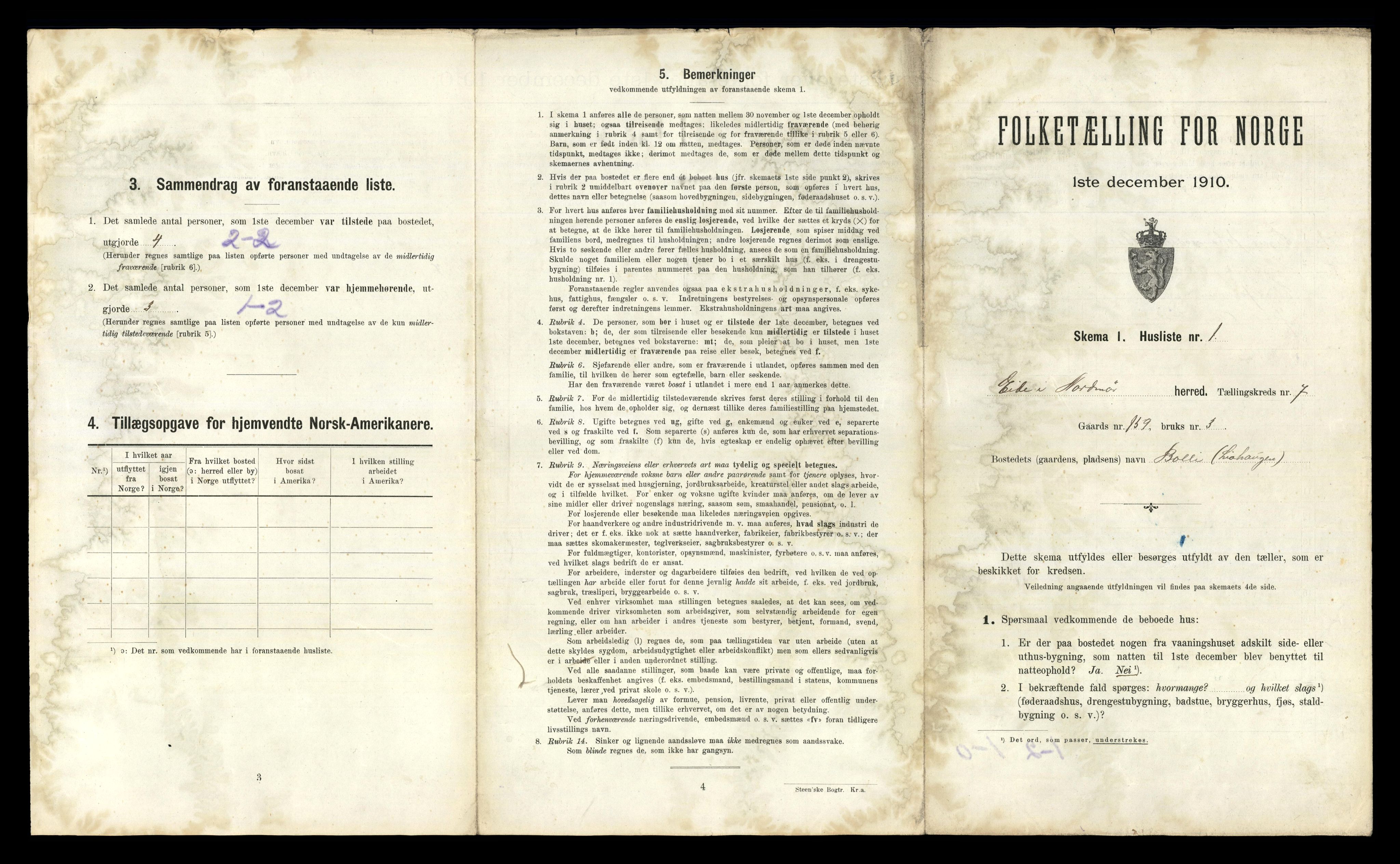 RA, 1910 census for Eide, 1910, p. 545